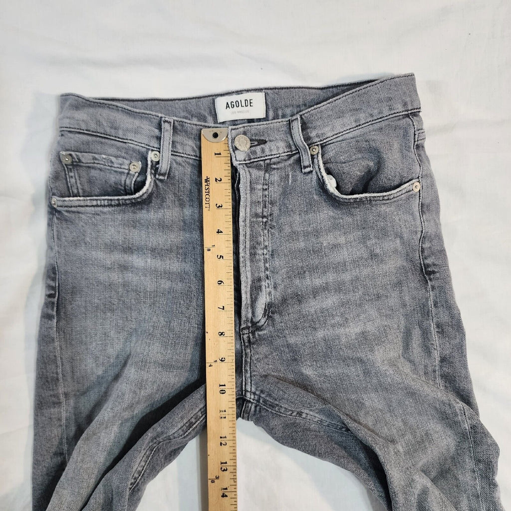 Agolde Women's Gray Jean Light Wash Button Fly 28W / 26L - GOOD