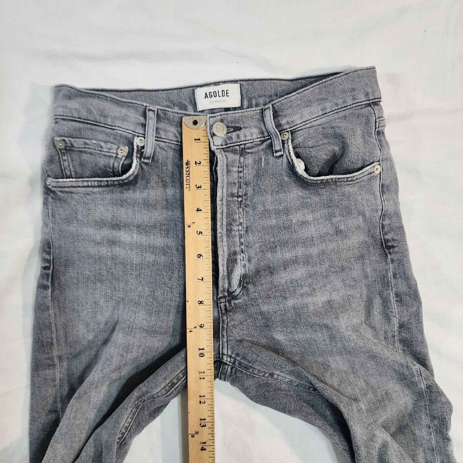 Agolde Women's Gray Jean Light Wash Button Fly 28W / 26L - GOOD