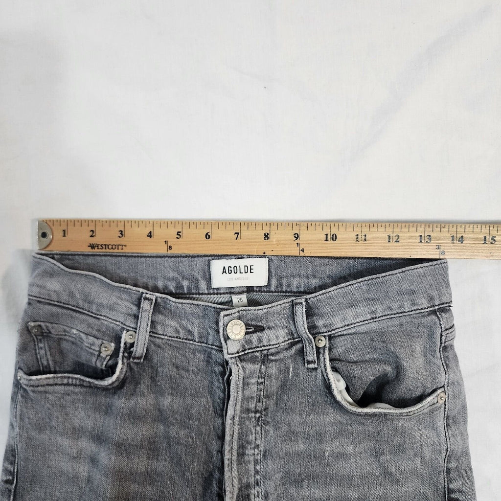 Agolde Women's Gray Jean Light Wash Button Fly 28W / 26L - GOOD