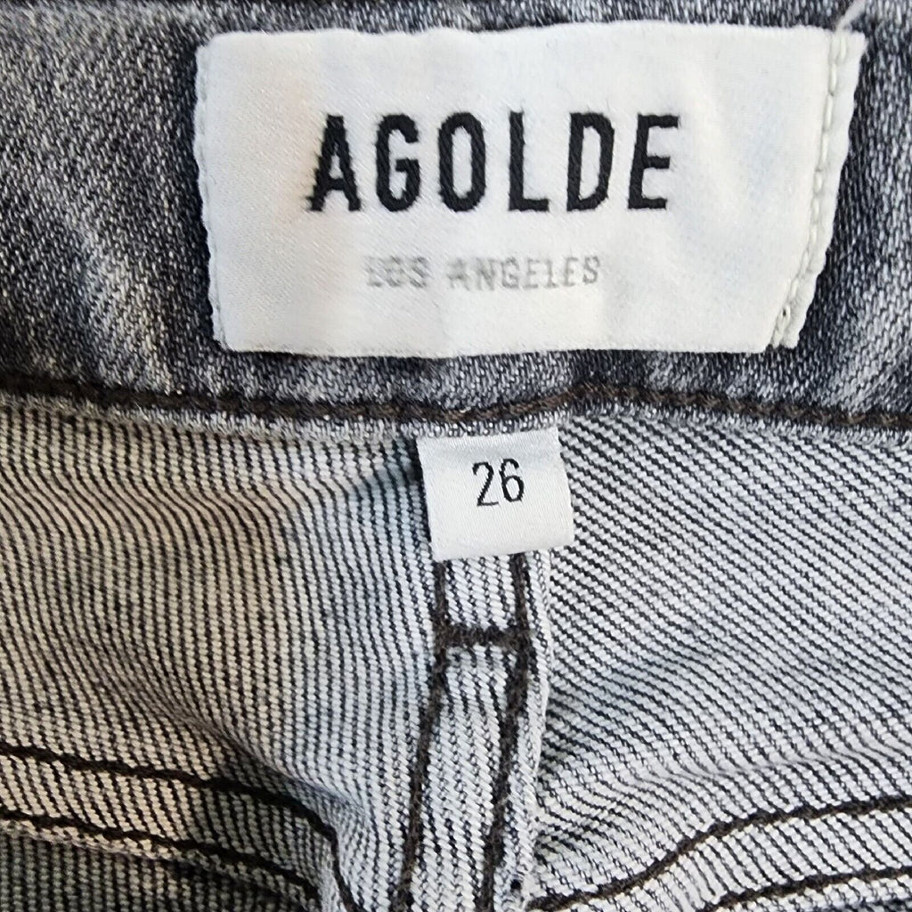 Agolde Women's Gray Jean Light Wash Button Fly 28W / 26L - GOOD