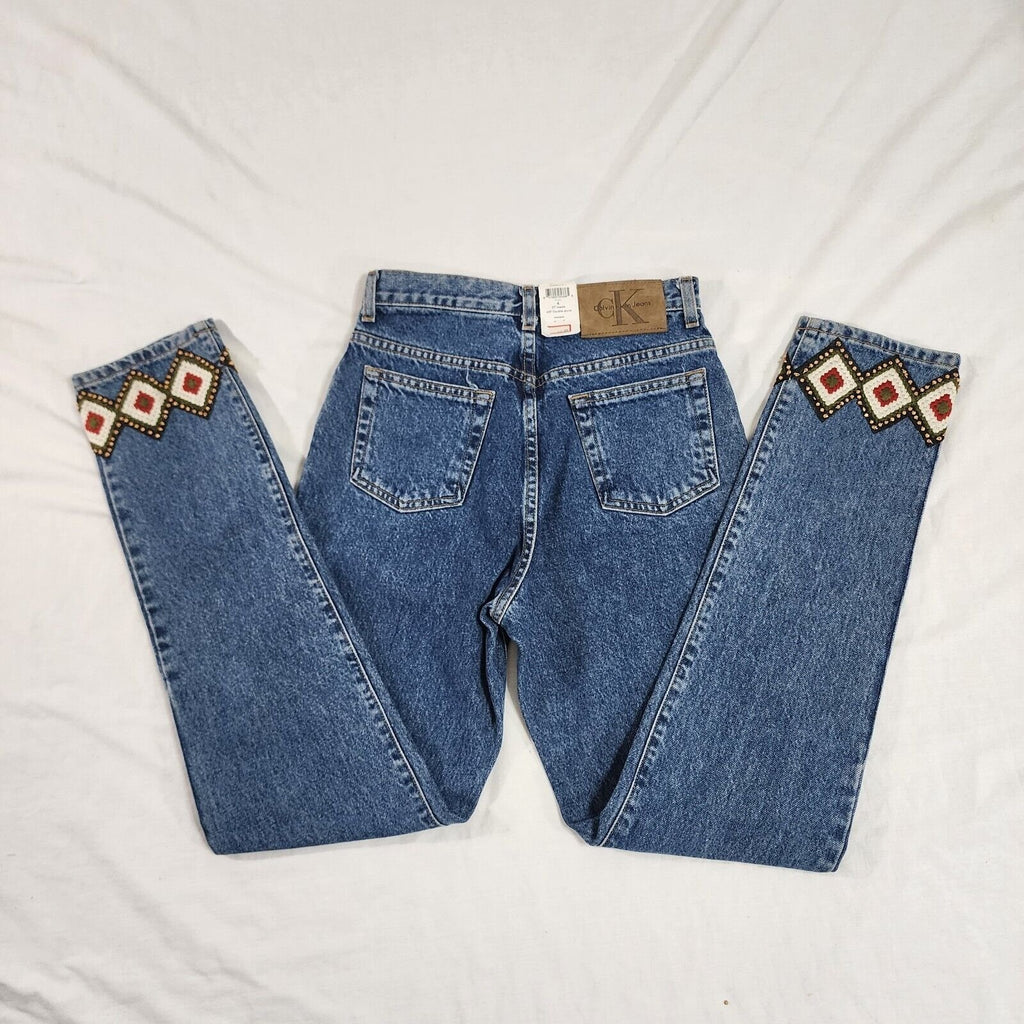 Vintage Calvin Klein Jeans Women 4 Y2K Double Stone Breaded quilted - NEW