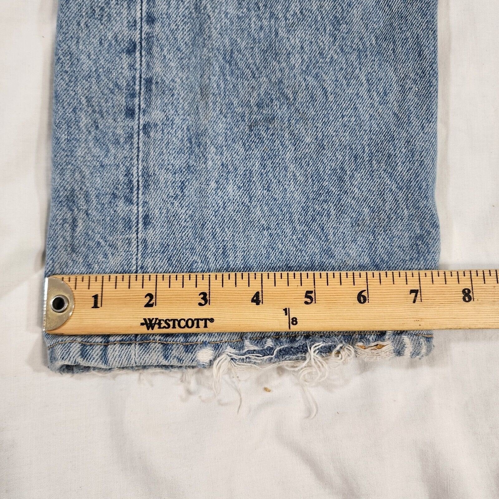 Agolde Women's 90's Jean Distressed Tattered Light Wash Button 30W / 28L - GOOD
