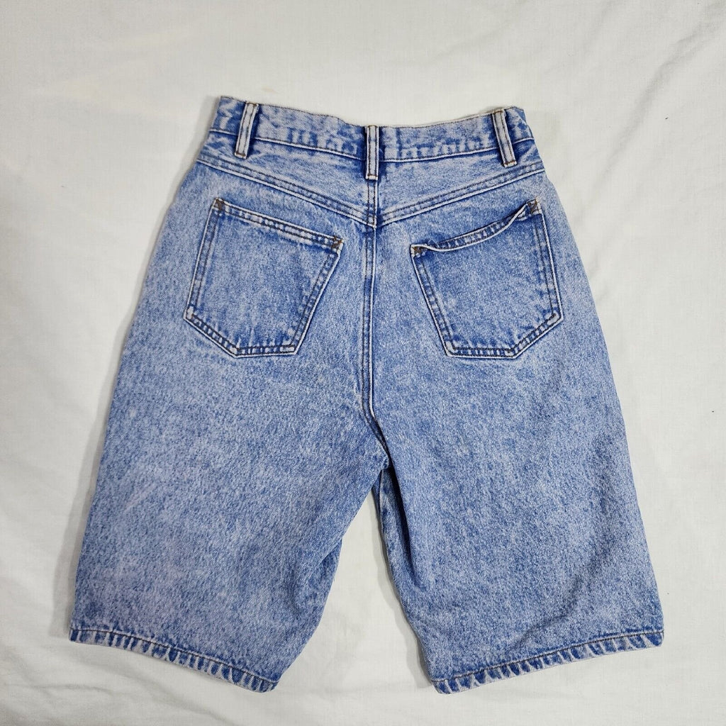 Vintage Rio By Stephen Mardon 24w Jean Shorts Button Fly Light Wash Blue Denim