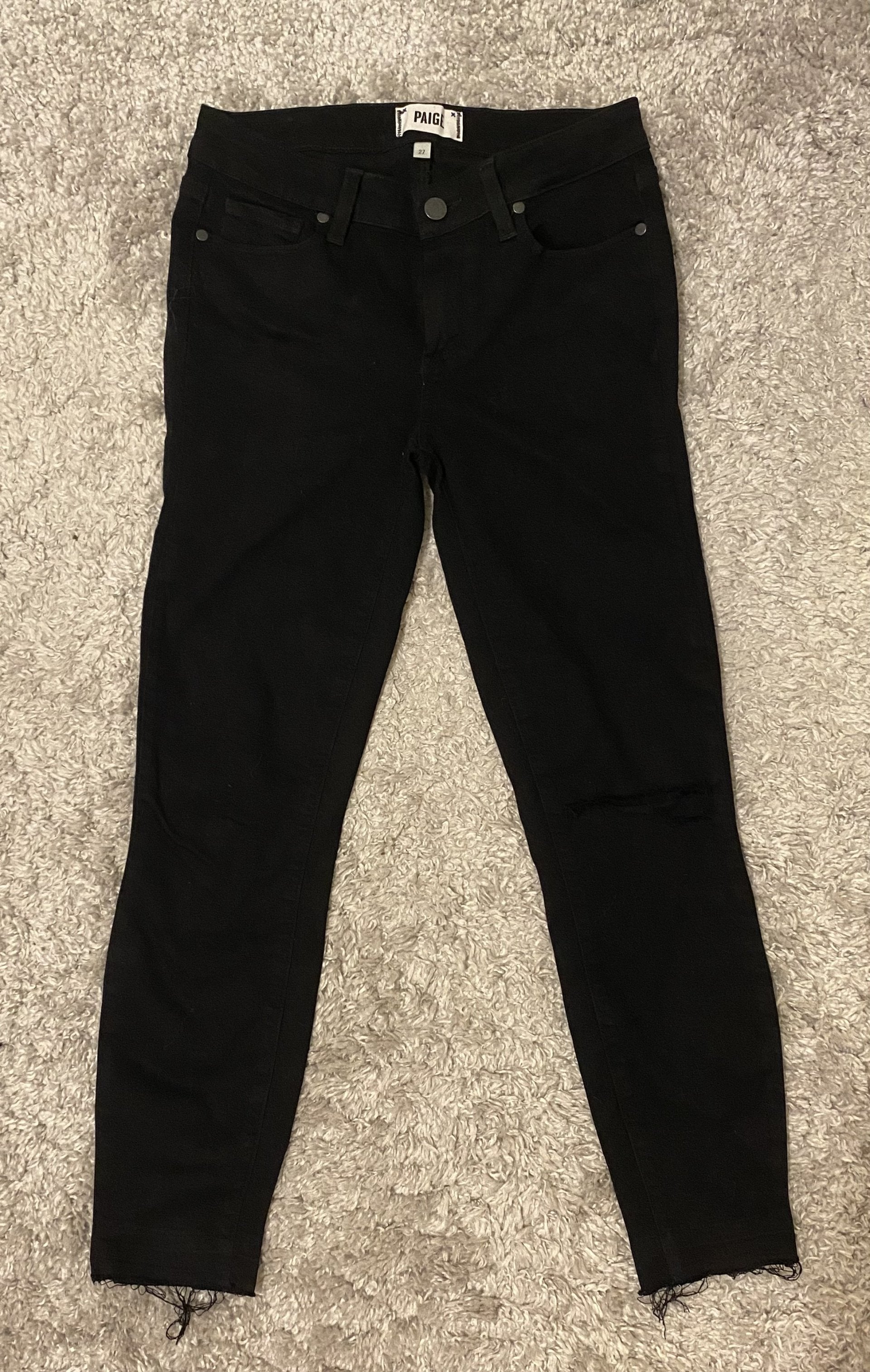 PAIGE Verdugo Crop Skinny Jeans 27 Black