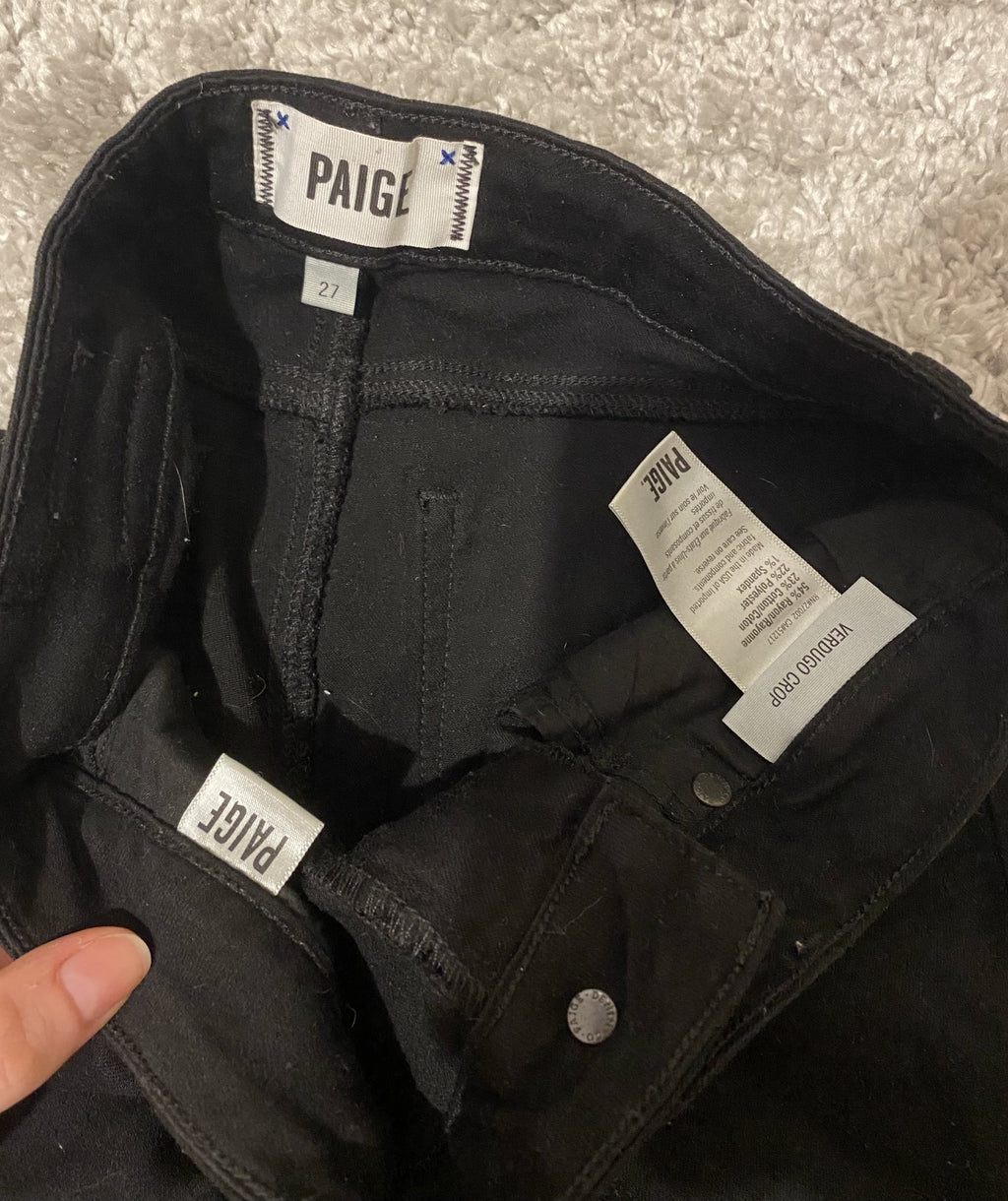 PAIGE Verdugo Crop Skinny Jeans 27 Black
