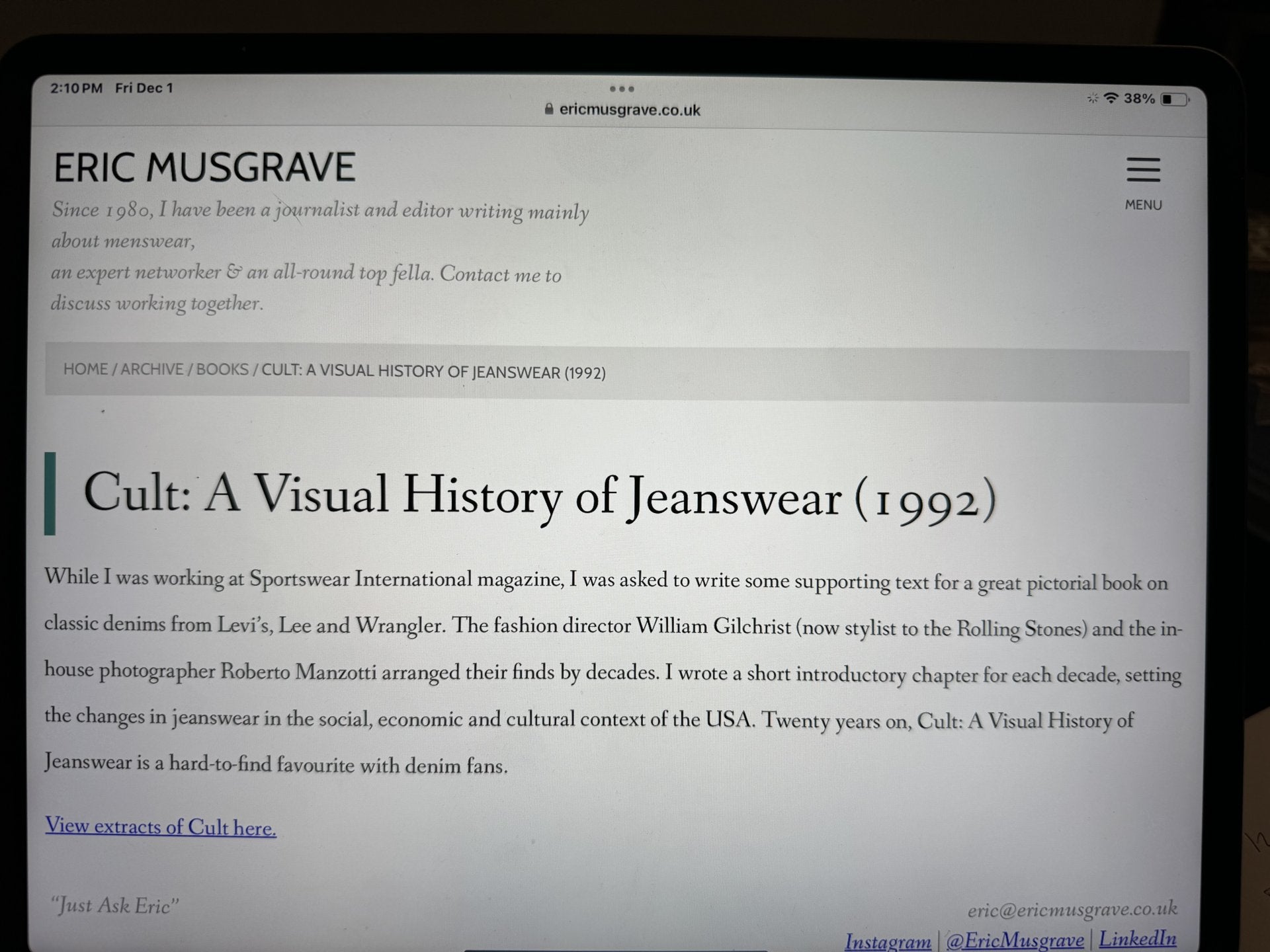 CULT, a visual history of jeans wear, american originals