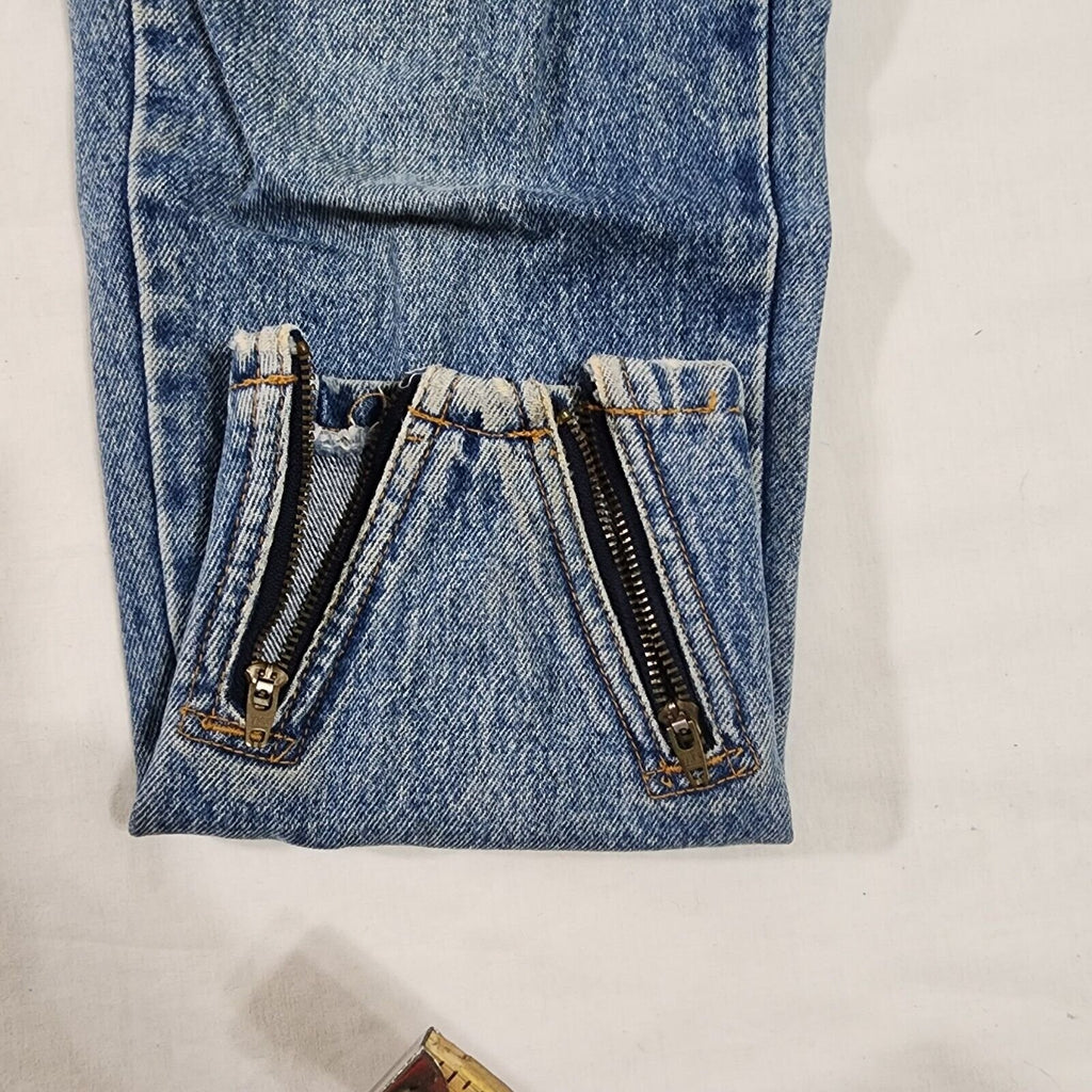 Vintage Jordache Tapered 80's ankle zip Jeans 9/10 26 x 27 Denim Blue Wash