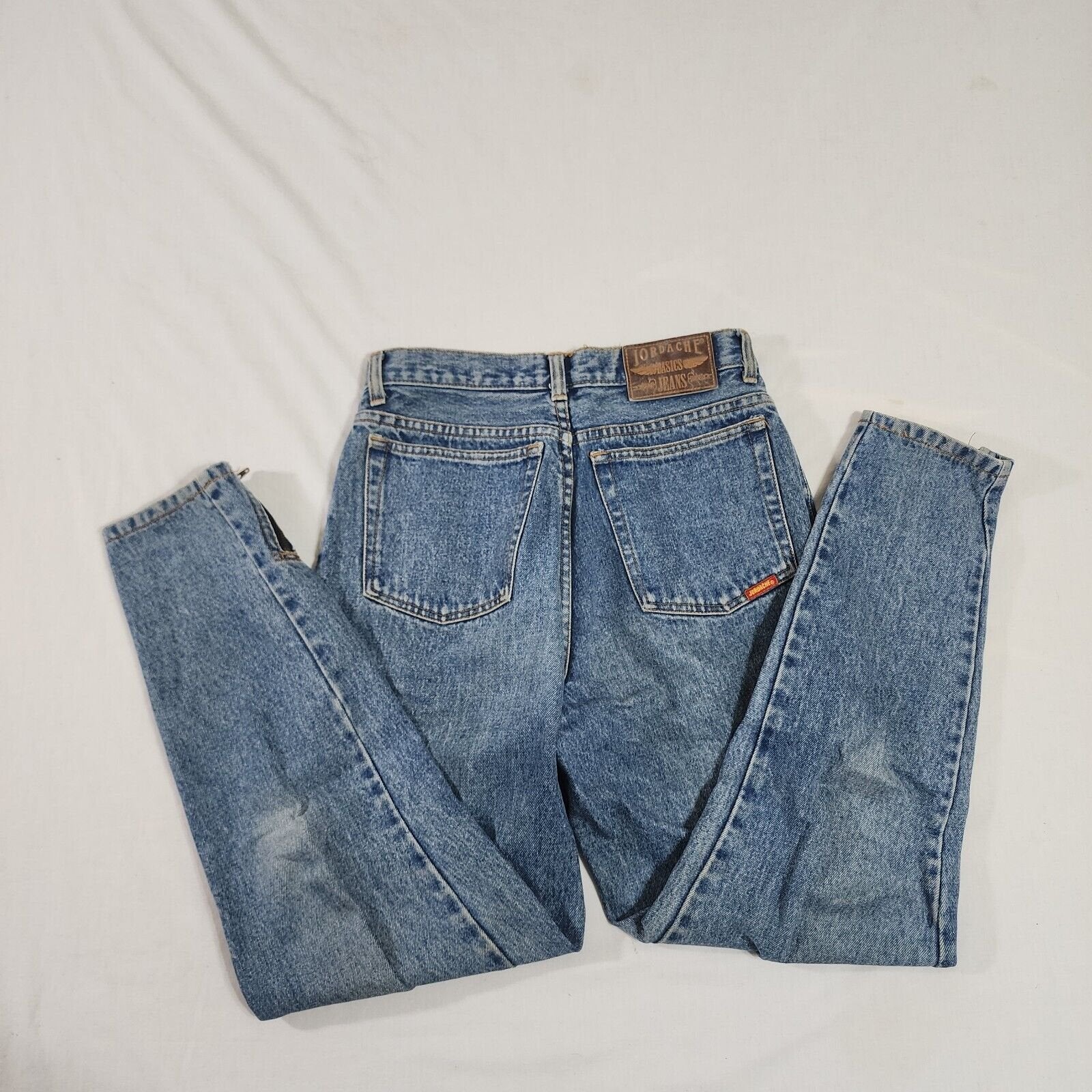 Vintage Jordache Tapered 80's ankle zip Jeans 9/10 26 x 27 Denim Blue Wash
