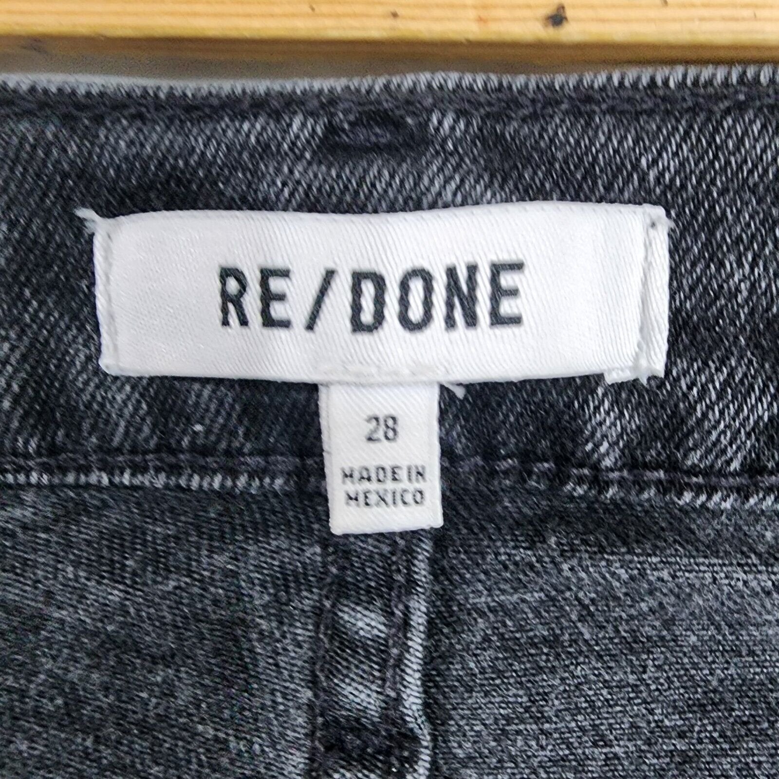 Re/Done High-rise Loose Cropped Raw Hem Jeans Faded Black Women's Size 28 Waist