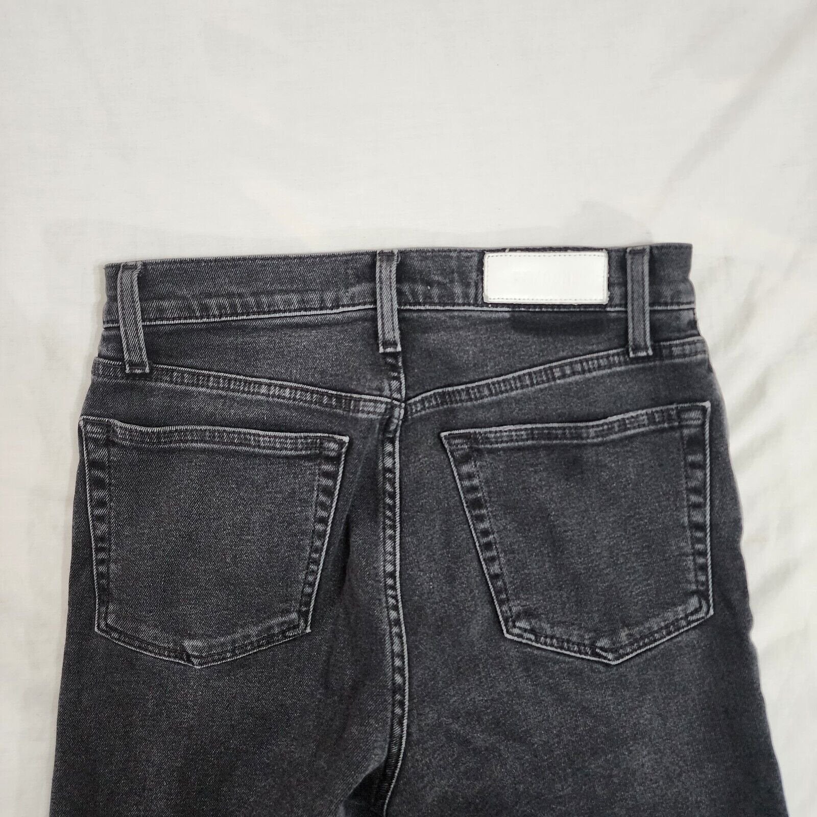 Re/Done High-rise Loose Cropped Raw Hem Jeans Faded Black Women's Size 28 Waist