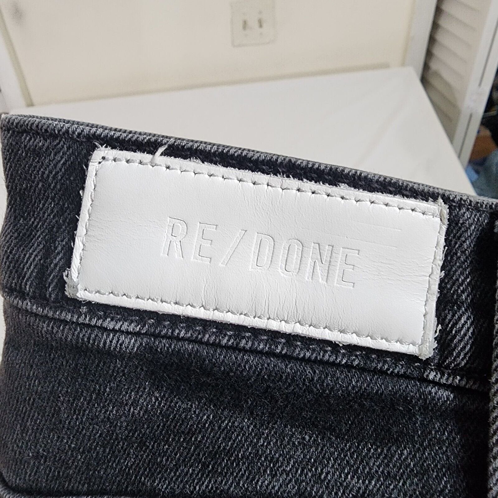 Re/Done High-rise Loose Cropped Raw Hem Jeans Faded Black Women's Size 28 Waist