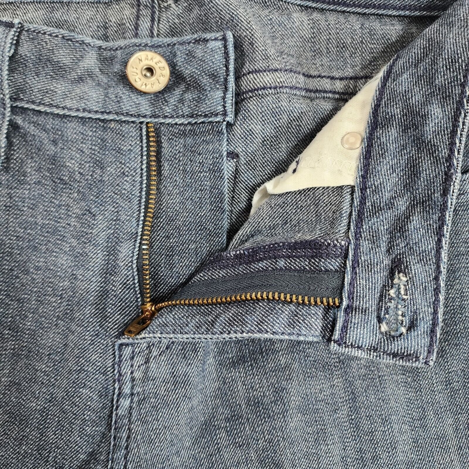 Naked and Famous Skinny Guy Japanese Silk Denim 29x27 Dark wash Indigo Blue EUC