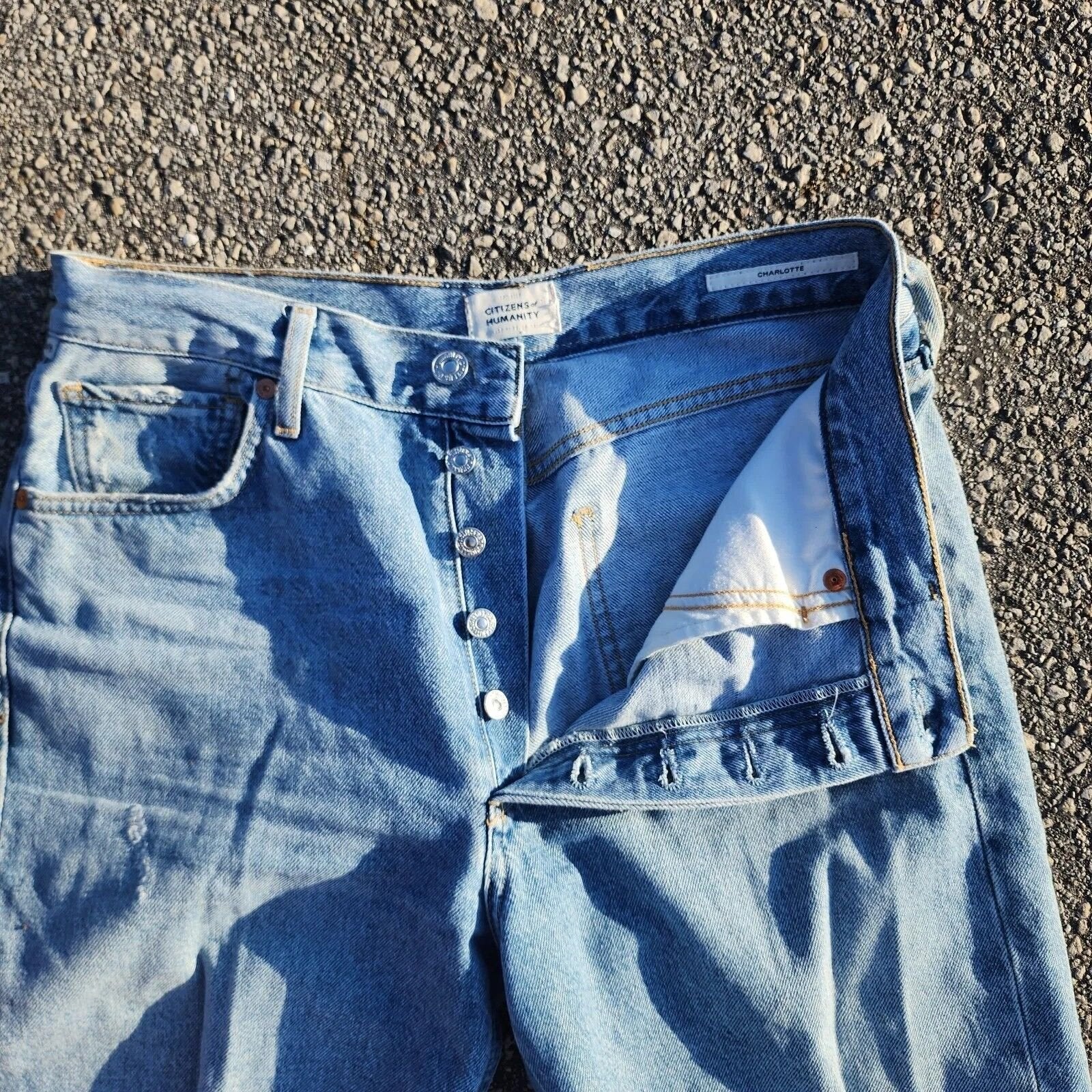 Citizens of Humanity Charlotte Button Fly High Rise Straight Leg 32 / 26 Jeans
