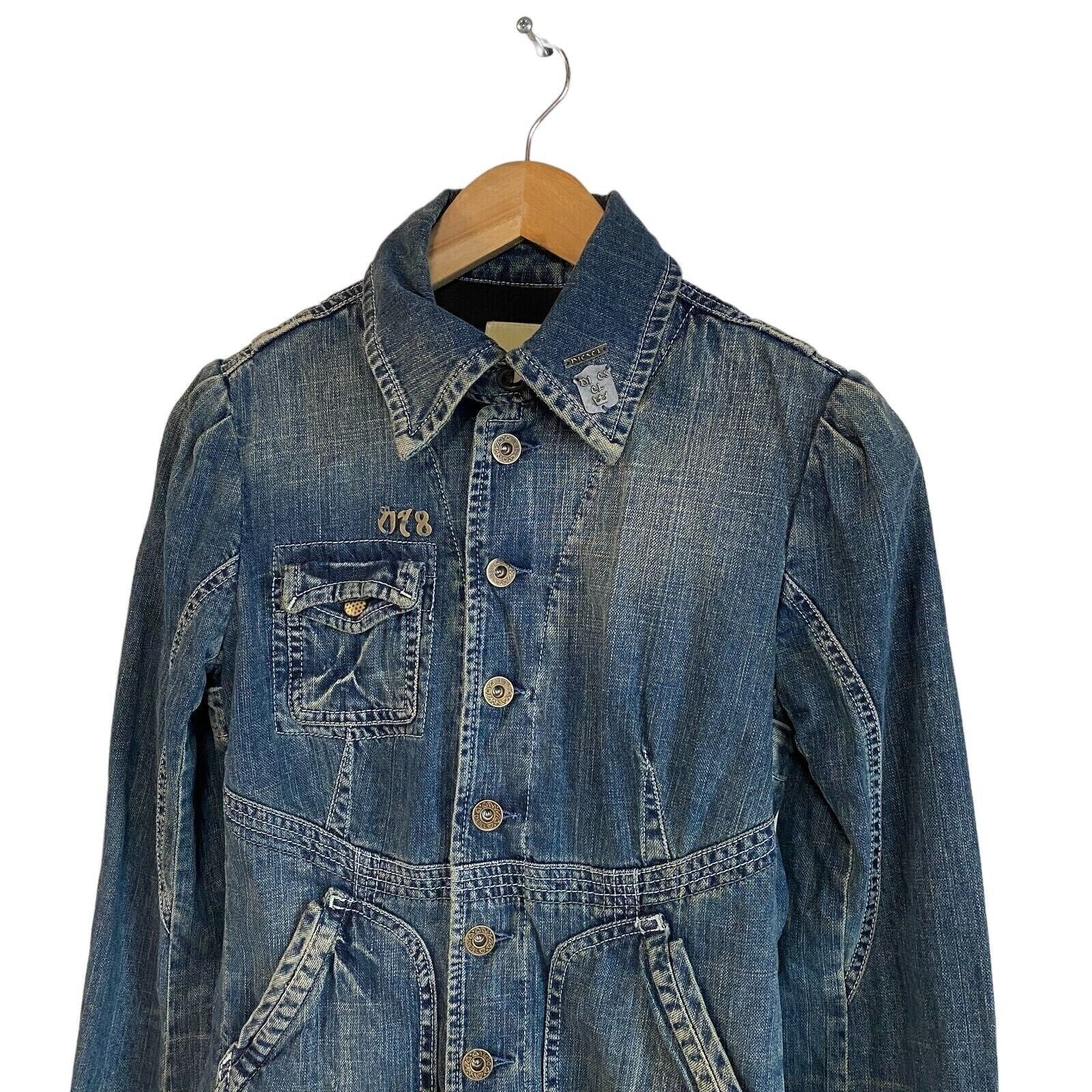 Womens Diesel Denim Button Up Jacket In Blue Size Small New With Tags