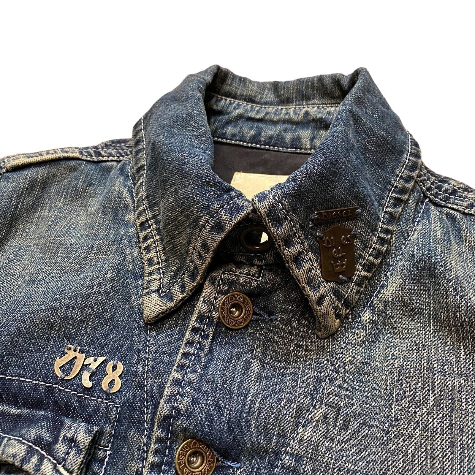 Womens Diesel Denim Button Up Jacket In Blue Size Small New With Tags