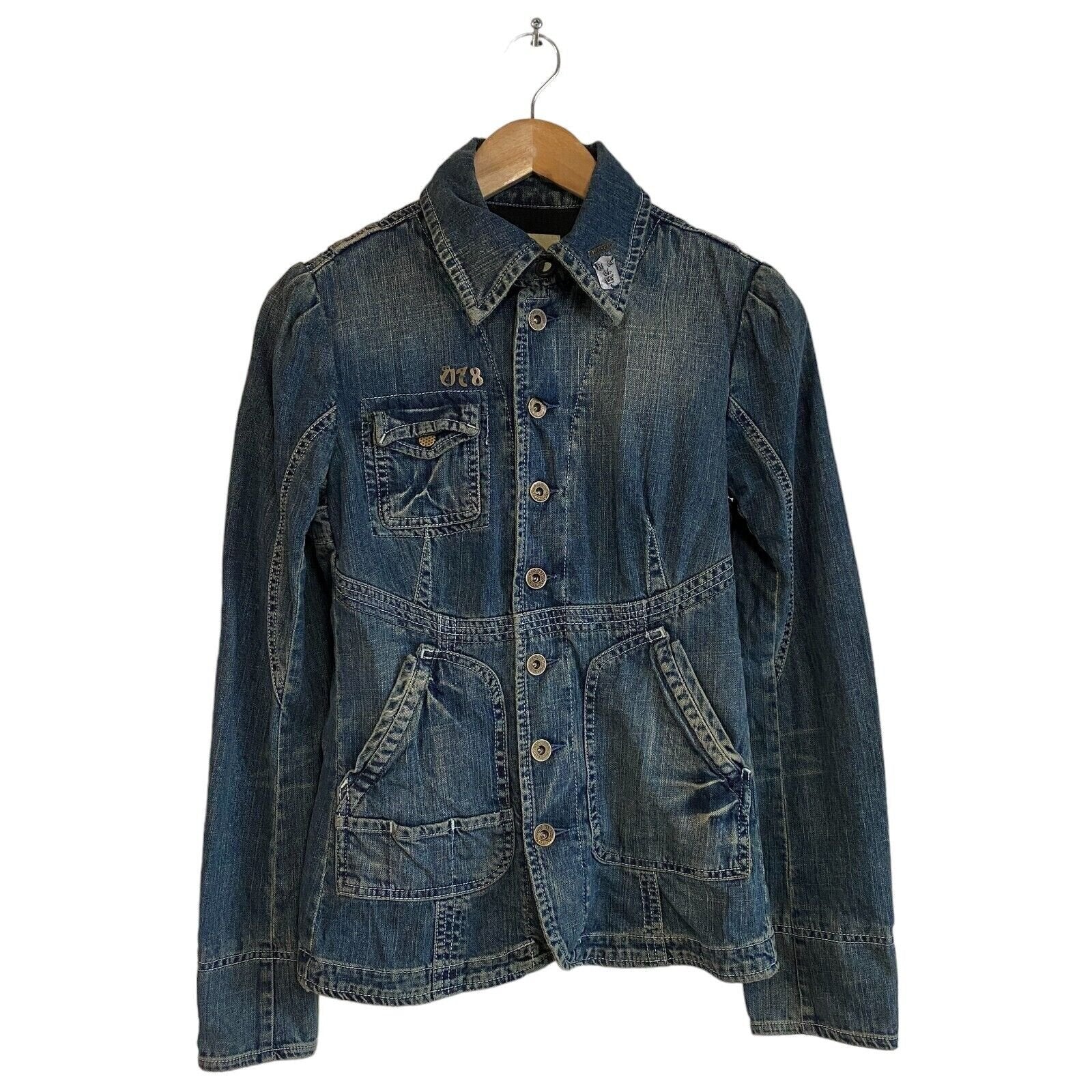 Womens Diesel Denim Button Up Jacket In Blue Size Small New With Tags