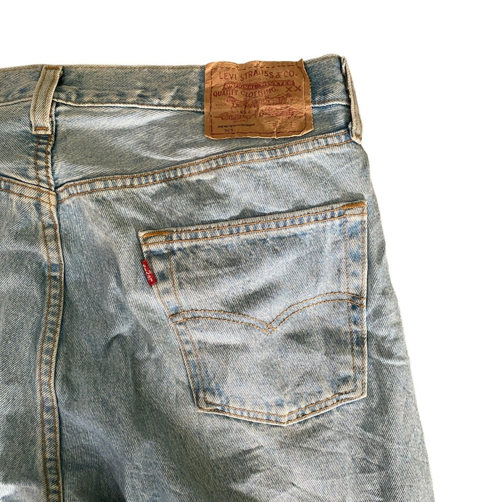Vintage Mens Levi's 501 Regular Straight Jeans Blue Button W38 L34 Made In UK