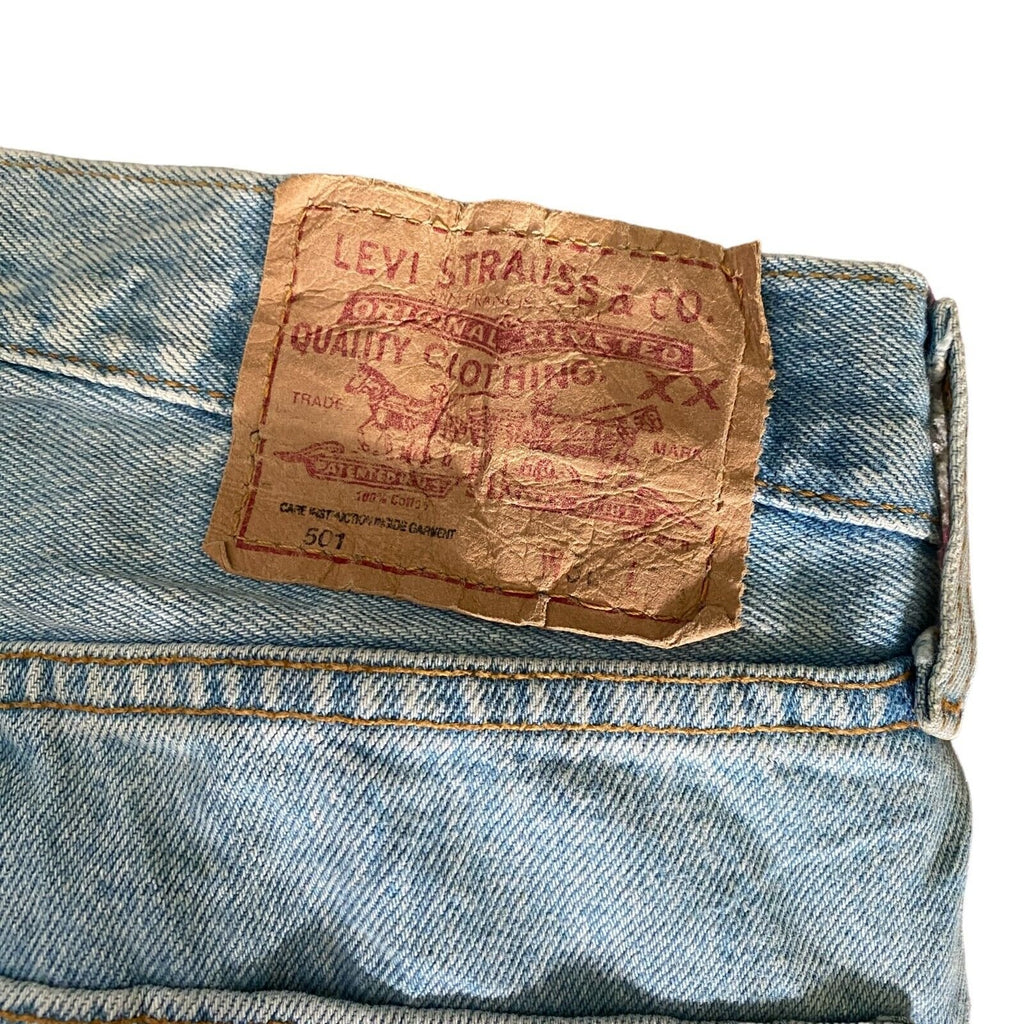 Vintage Mens Levi's 501 Regular Straight Jeans Blue Button W38 L34 Made In UK