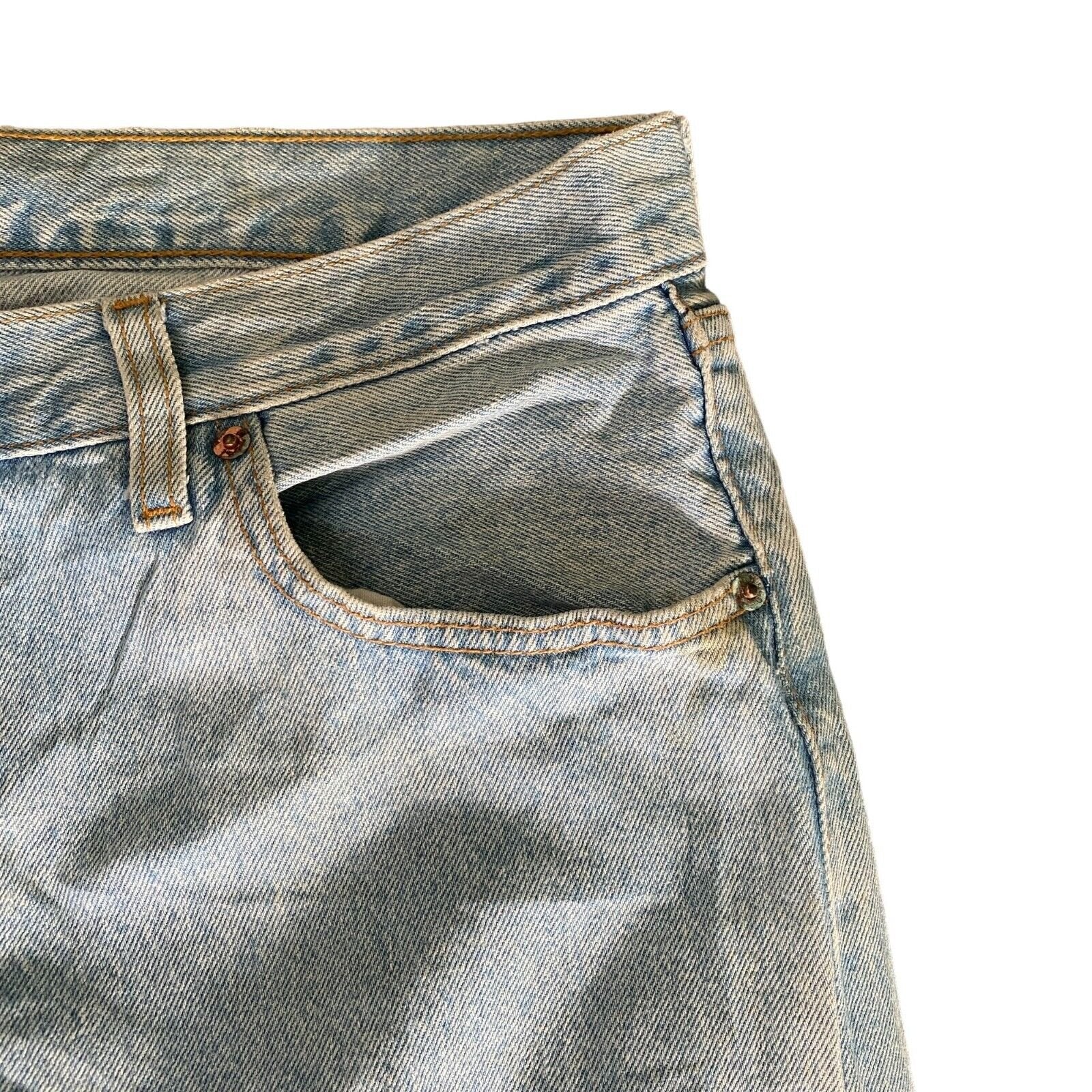 Vintage Mens Levi's 501 Regular Straight Jeans Blue Button W38 L34 Made In UK