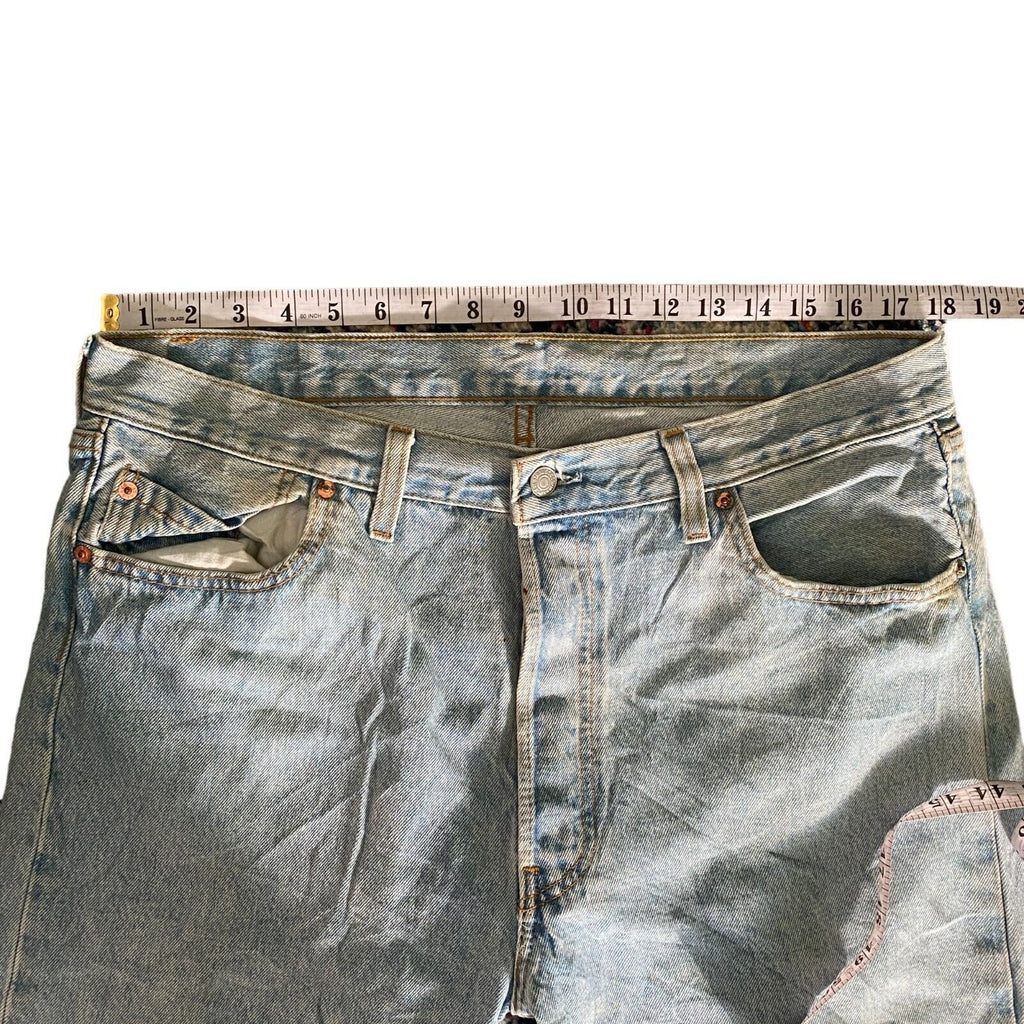 Vintage Mens Levi's 501 Regular Straight Jeans Blue Button W38 L34 Made In UK