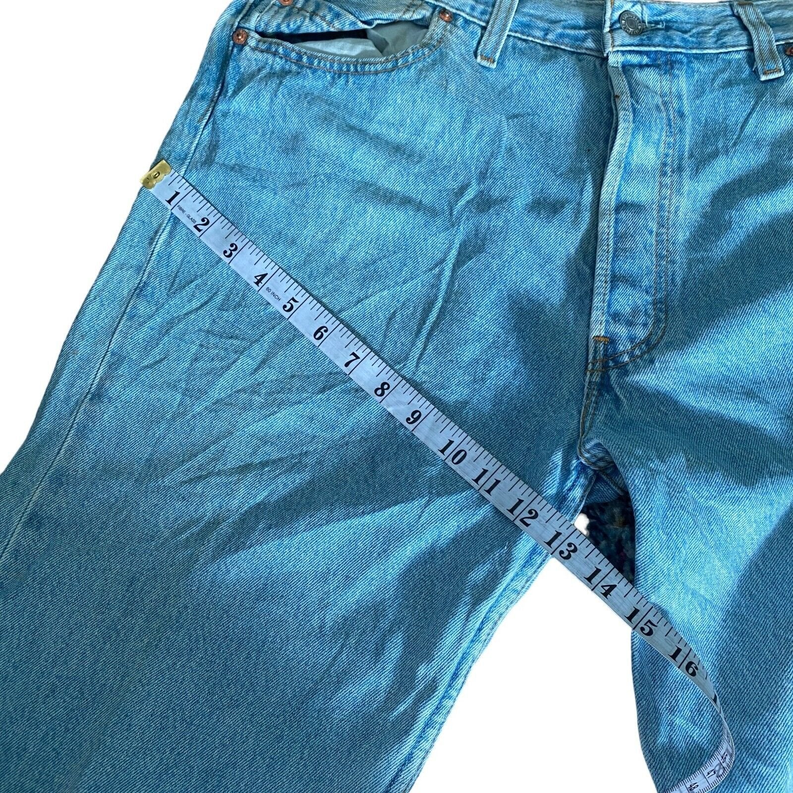 Vintage Mens Levi's 501 Regular Straight Jeans Blue Button W38 L34 Made In UK