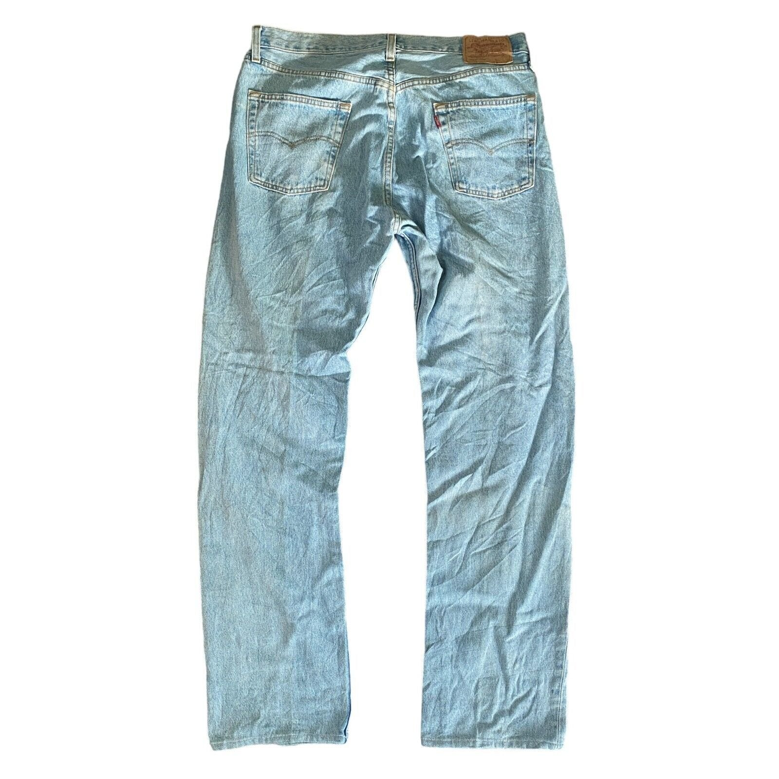 Vintage Mens Levi's 501 Regular Straight Jeans Blue Button W38 L34 Made In UK