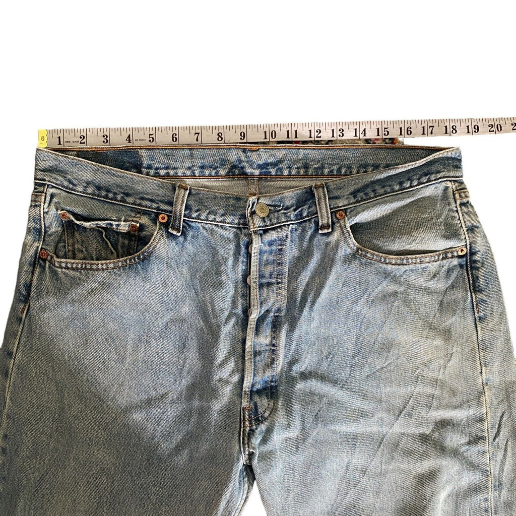 Vintage 90s Levis 501 Original Riveted Straight Leg Denim Blue Jeans W38 L34