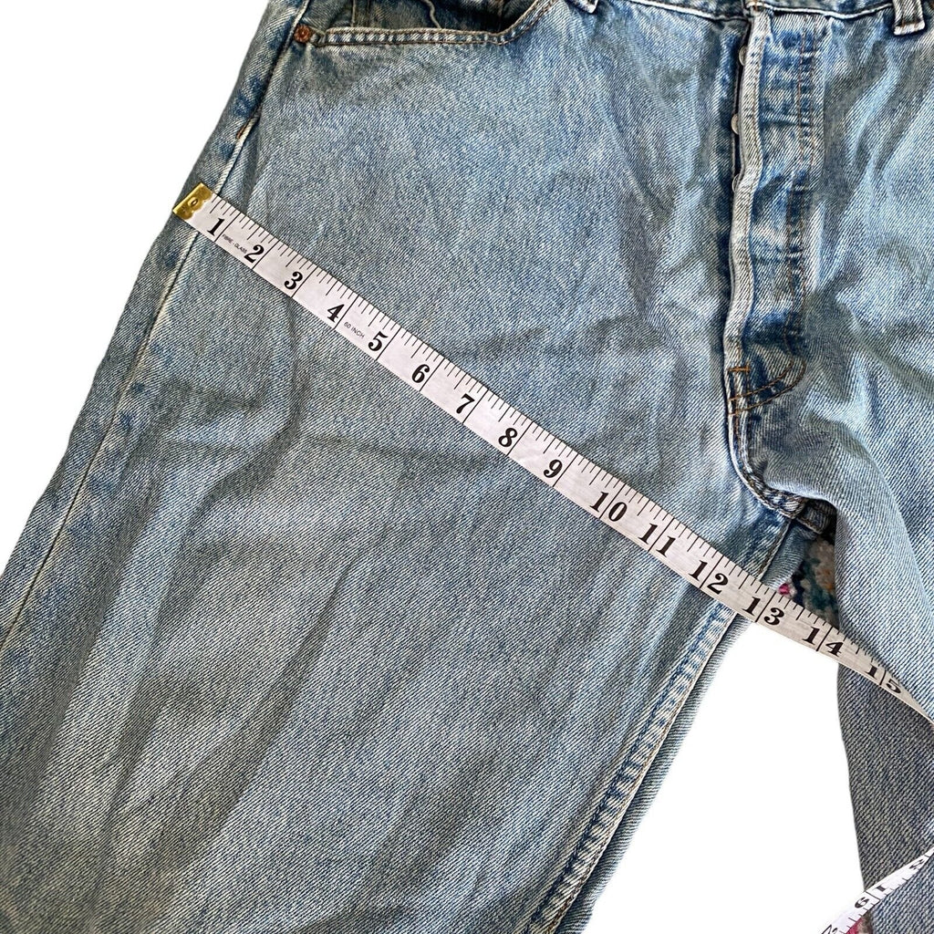 Vintage 90s Levis 501 Original Riveted Straight Leg Denim Blue Jeans W38 L34