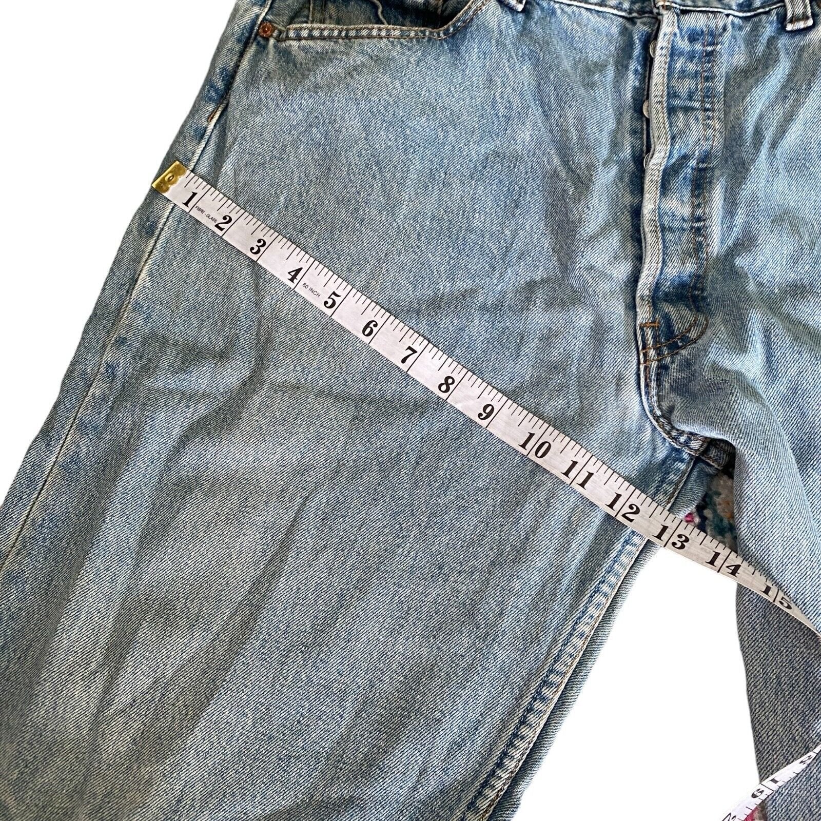 Vintage 90s Levis 501 Original Riveted Straight Leg Denim Blue Jeans W38 L34
