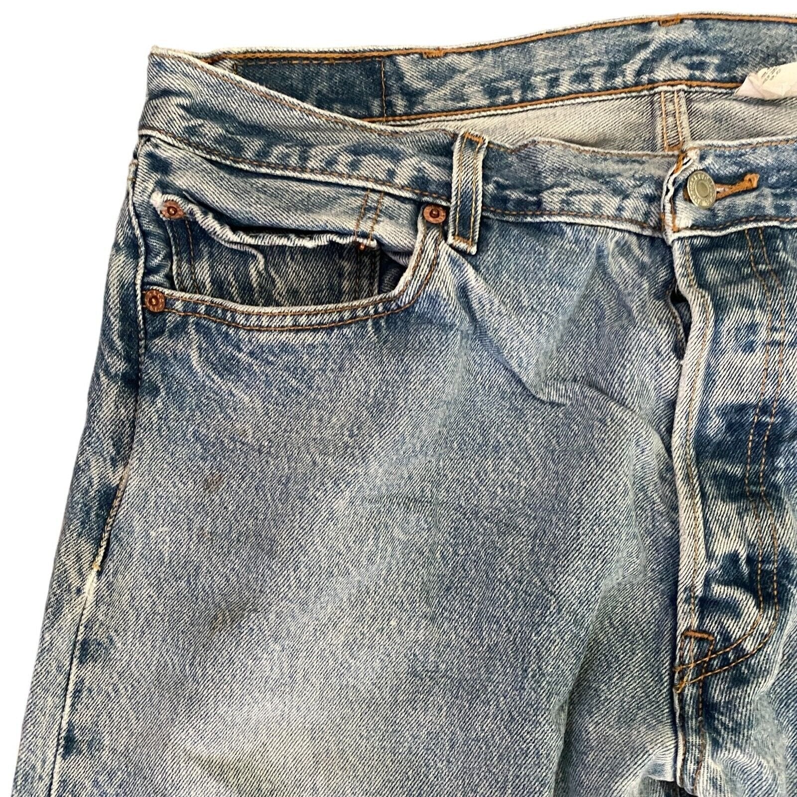 Levis 501xx Straight Fit Leg Denim Blue Jeans Original Riveted Size W38 L36