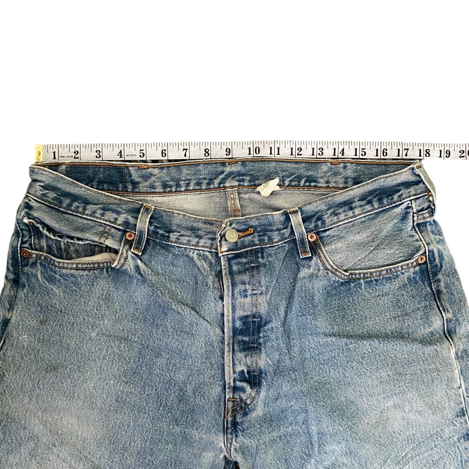 Levis 501xx Straight Fit Leg Denim Blue Jeans Original Riveted Size W38 L36