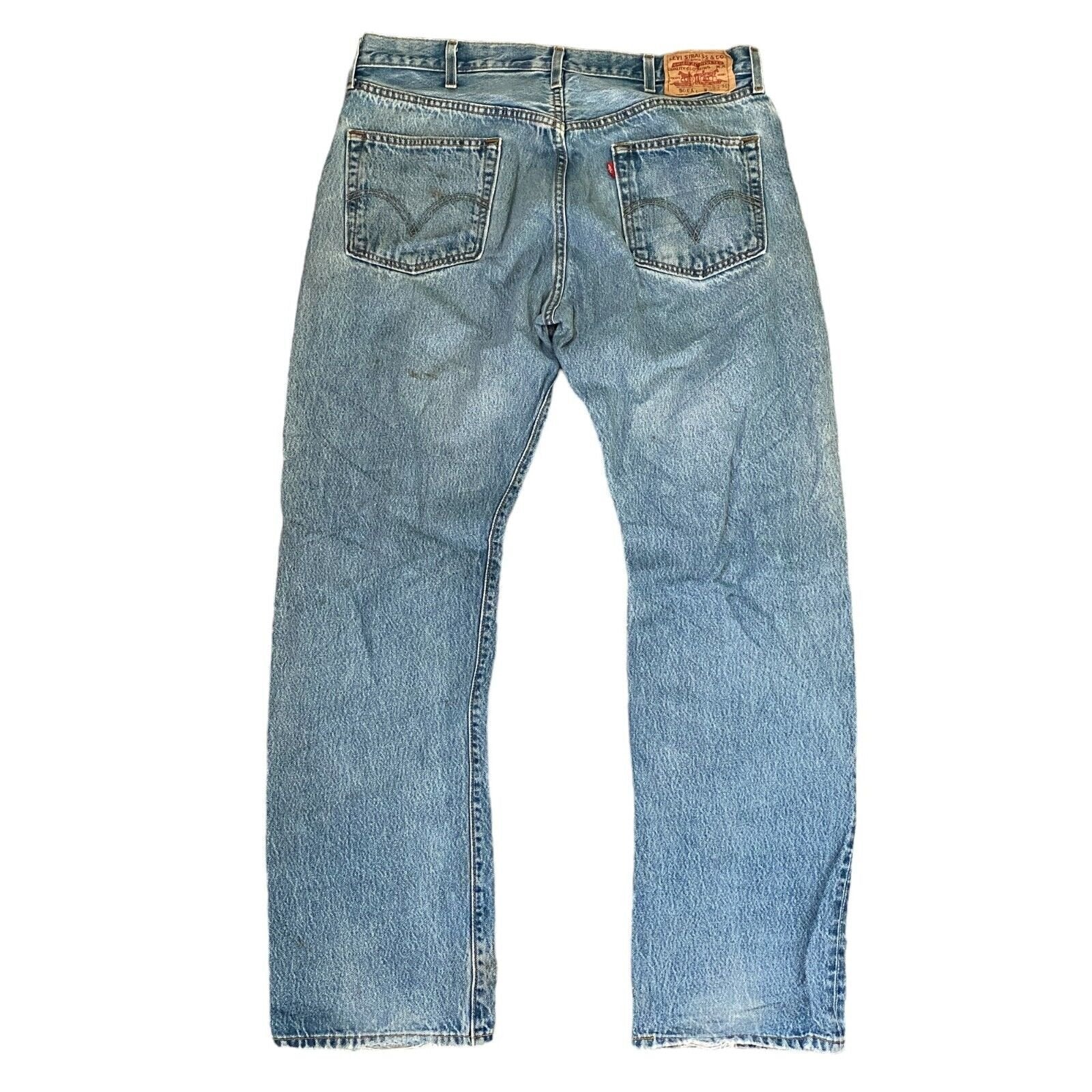Levis 501xx Straight Fit Leg Denim Blue Jeans Original Riveted Size W38 L36