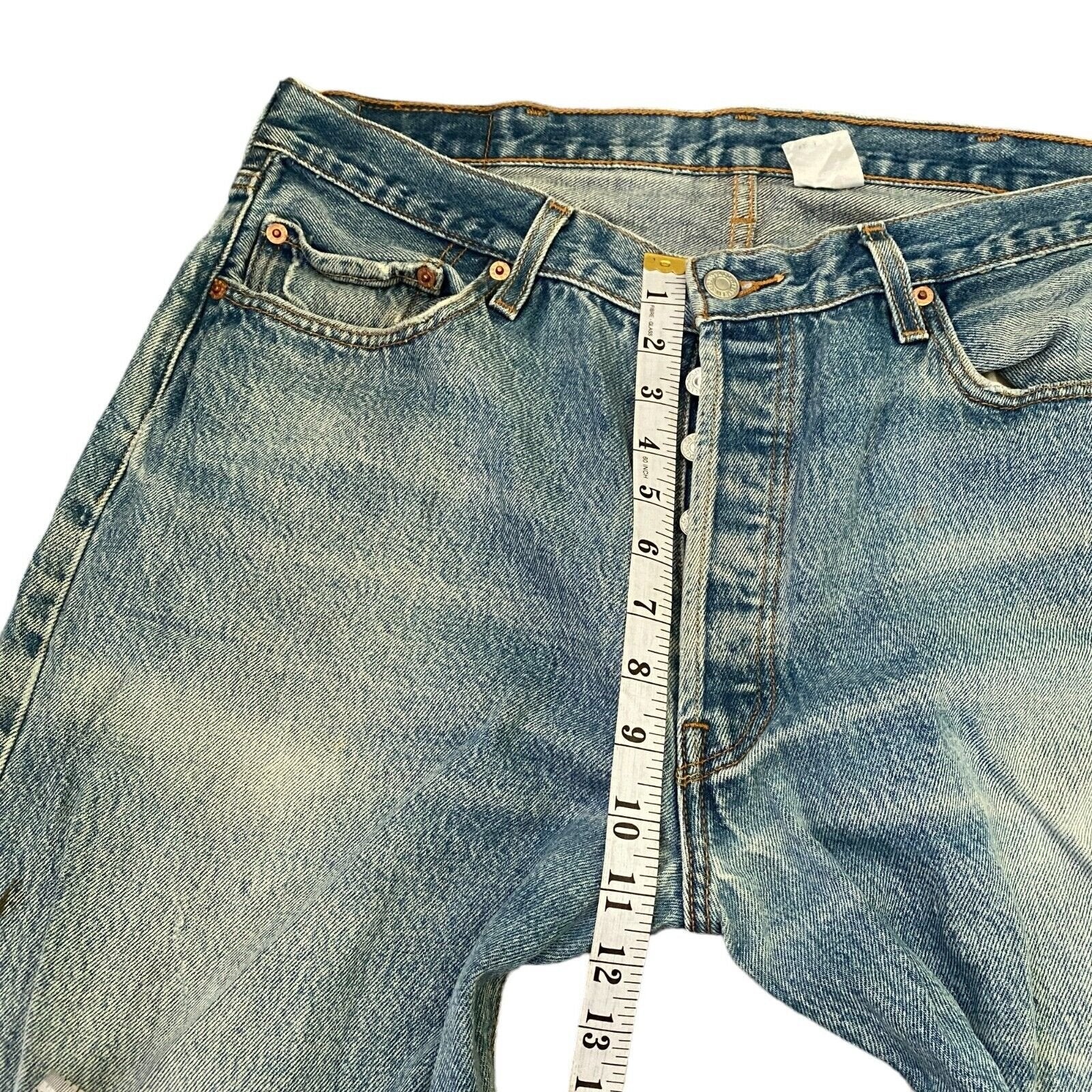 Vintage Levis 501 Original Straight Fit Denim Blue Jeans W38 L36