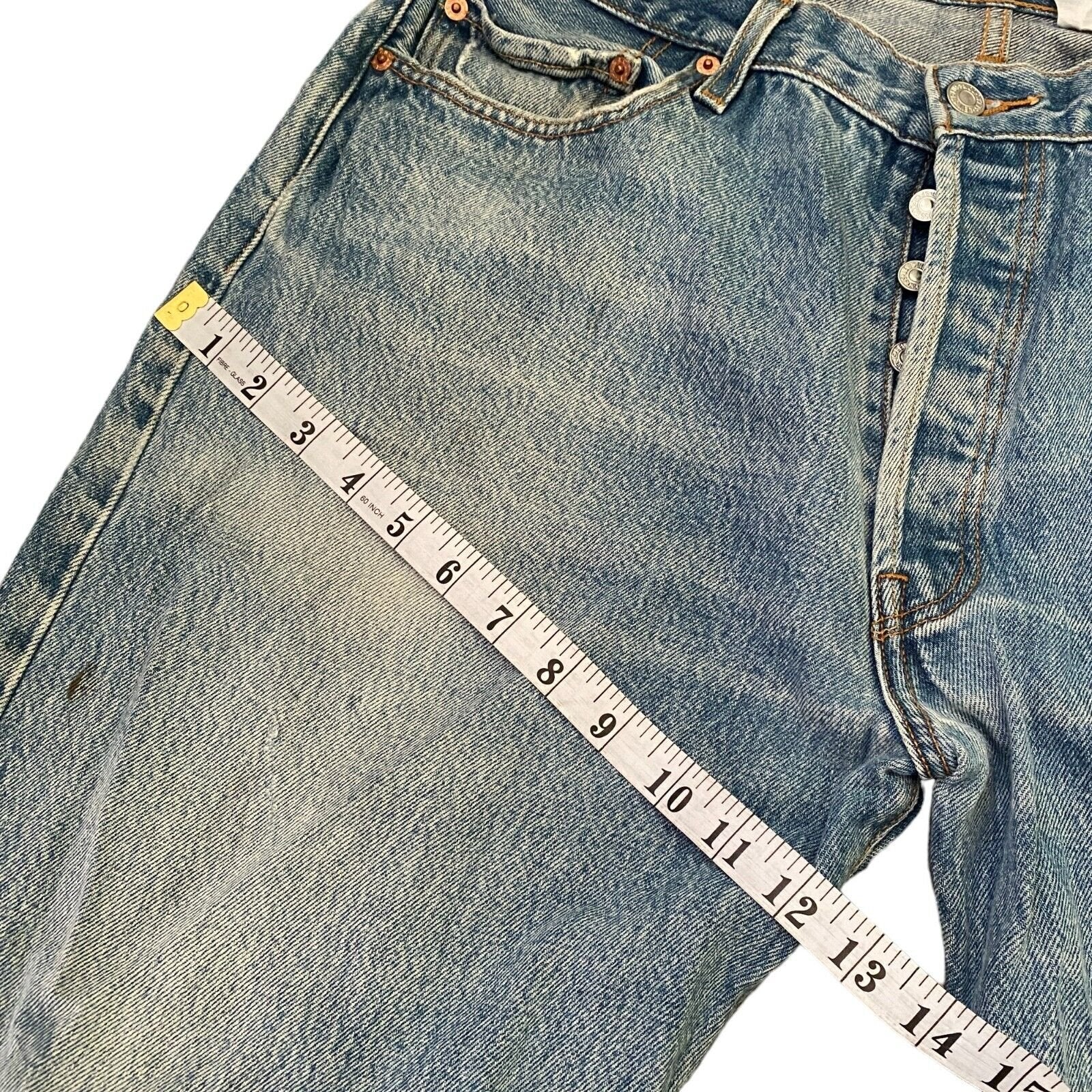 Vintage Levis 501 Original Straight Fit Denim Blue Jeans W38 L36