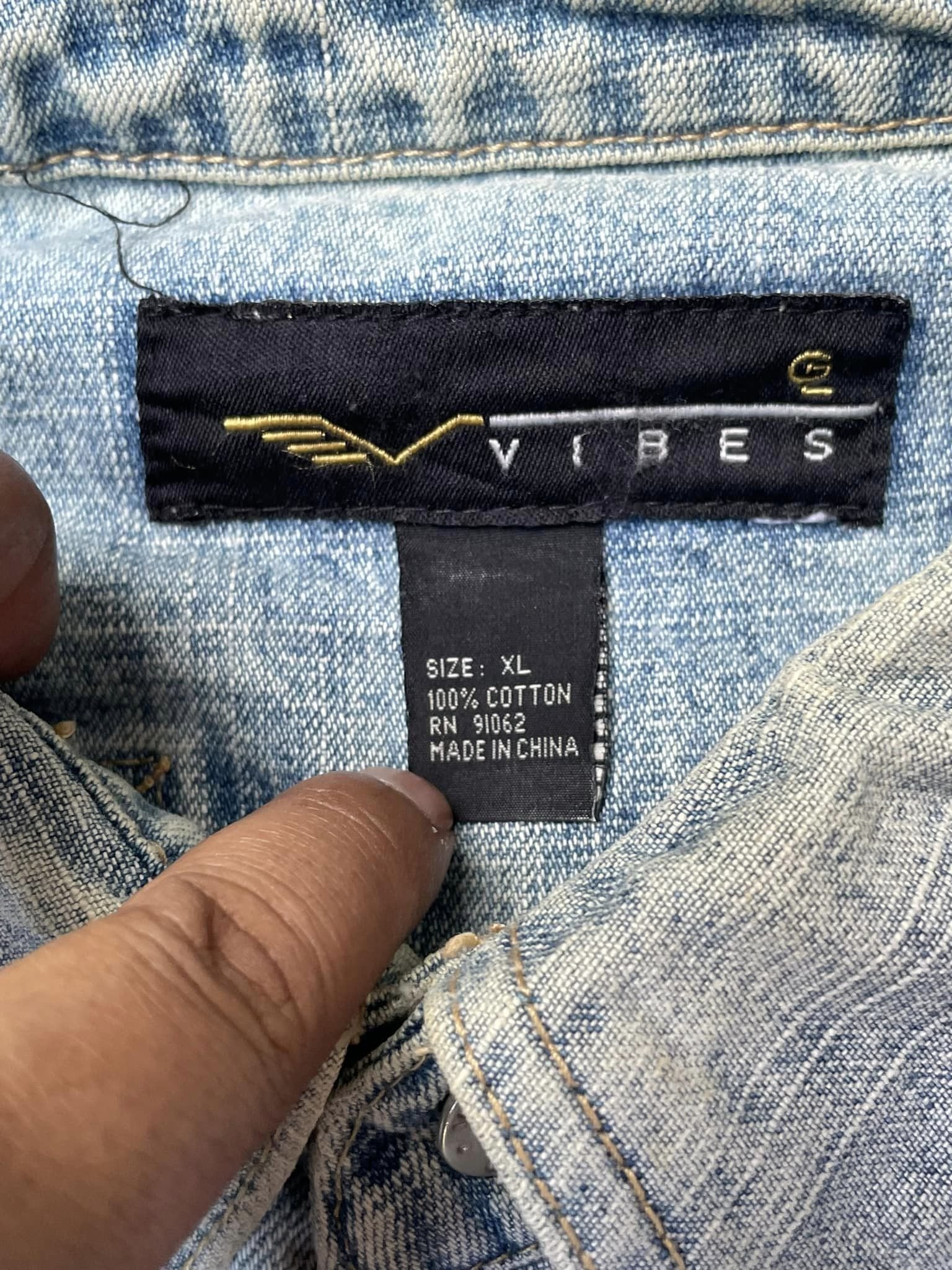 Vibes Custom Patch Denim Jacket