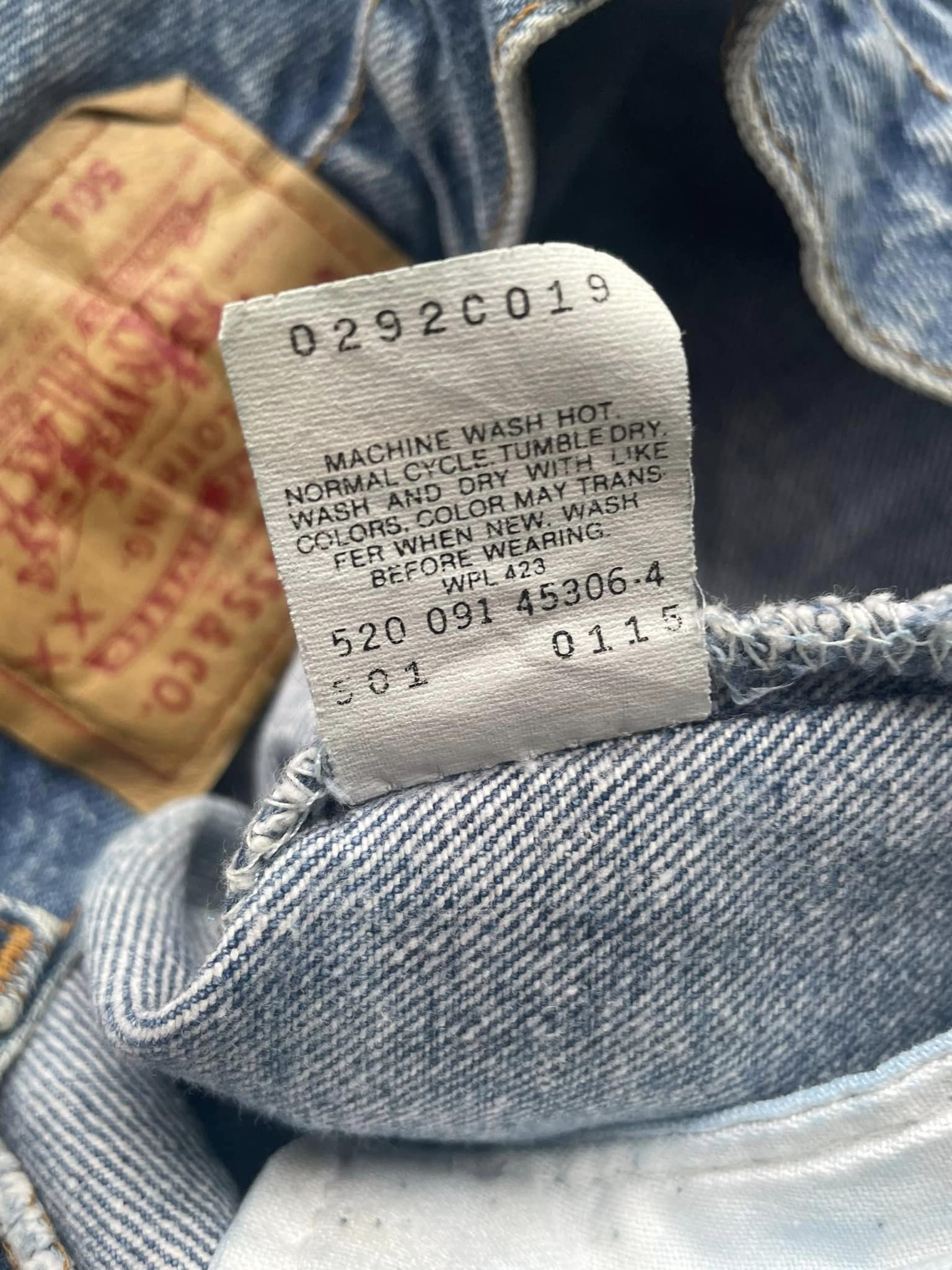 Vintage 1991 Levis 501 e Stone Wash Faded Denim