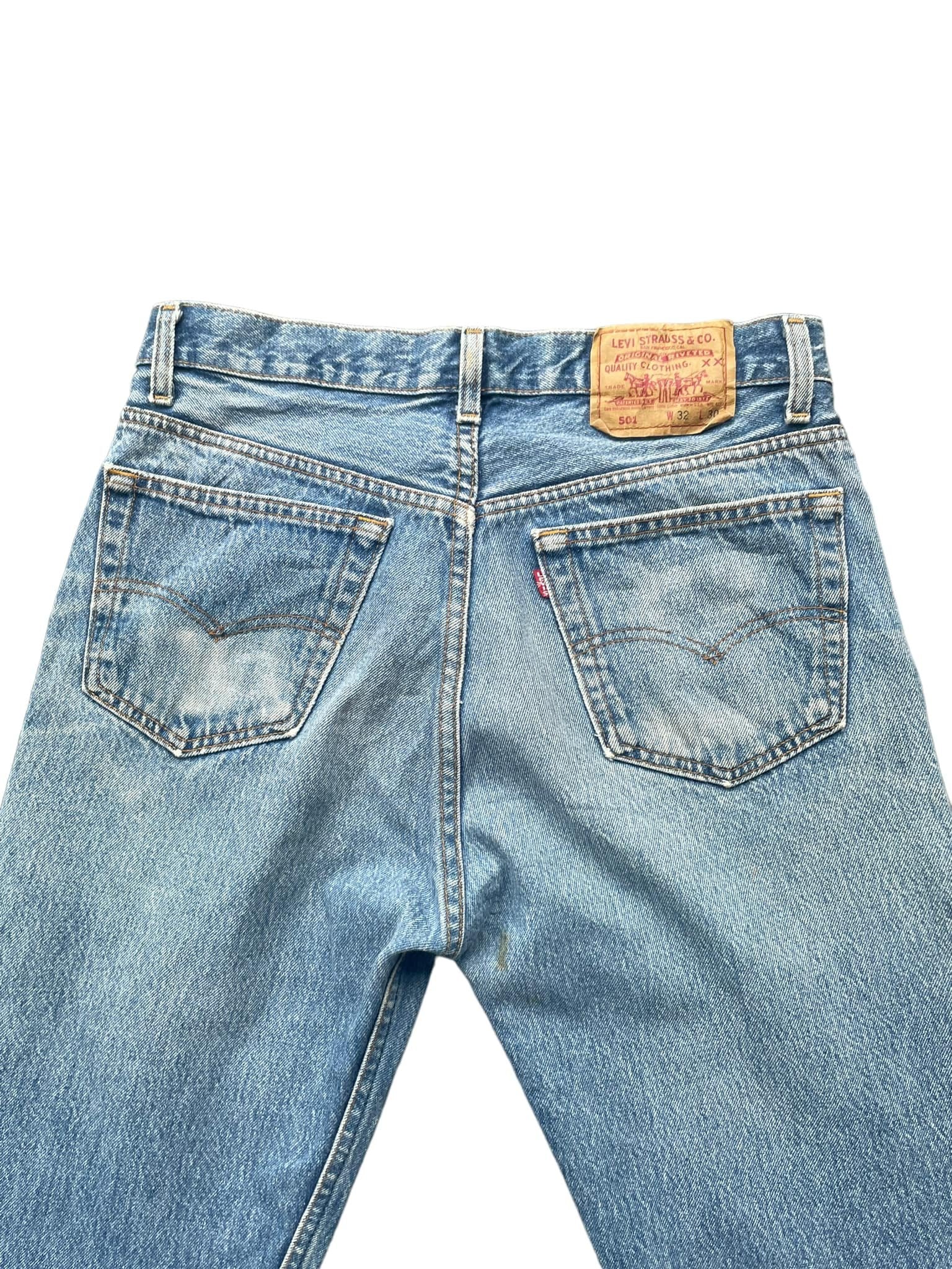 Vintage 1991 Levis 501 e Stone Wash Faded Denim
