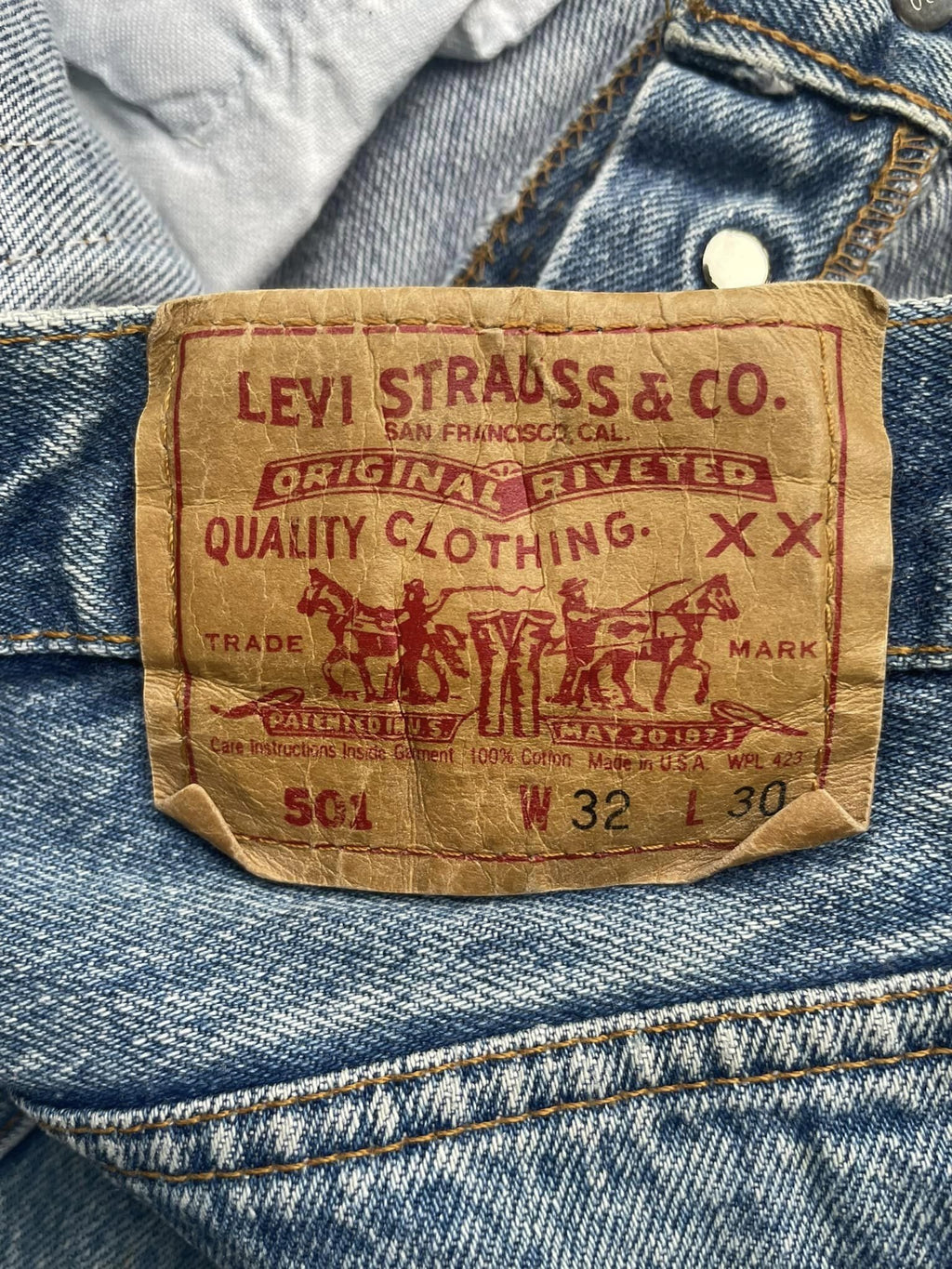 Vintage 1991 Levis 501 e Stone Wash Faded Denim