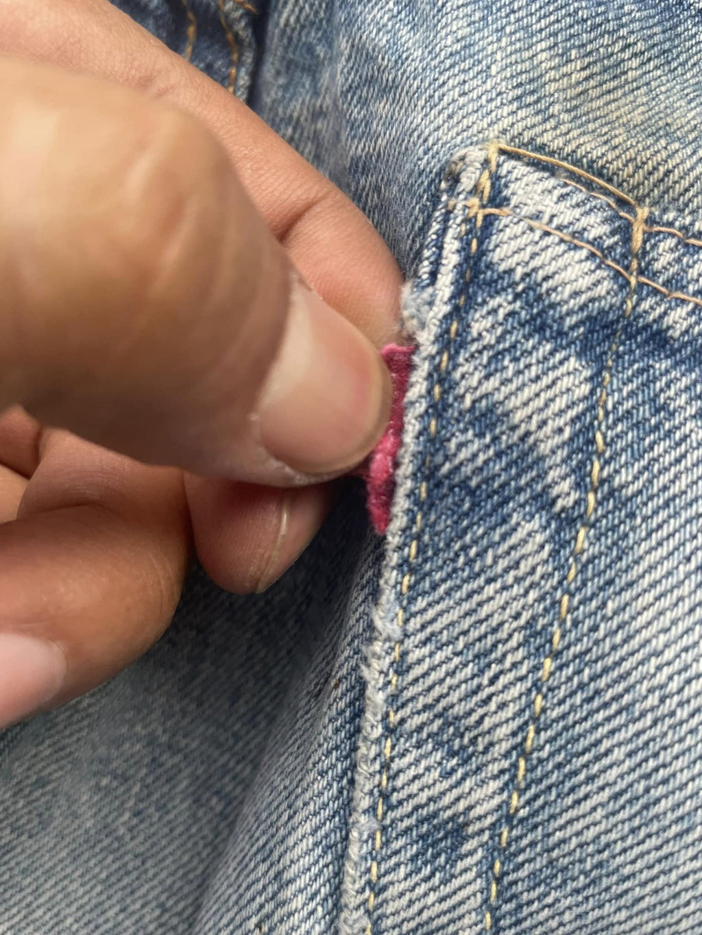 Vintage Warehouse Company Selvedge Faded Distresed Denim