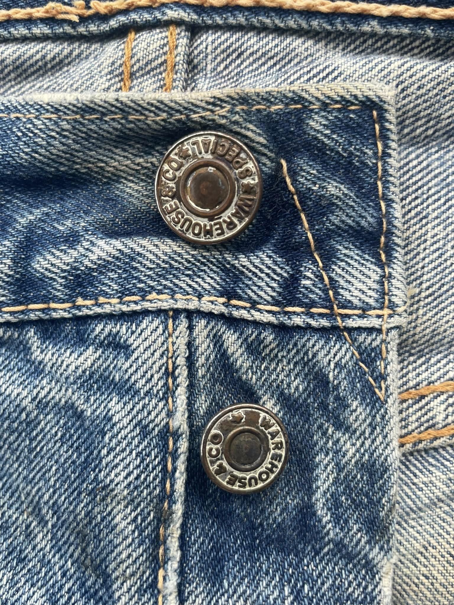 Vintage Warehouse Company Selvedge Faded Distresed Denim