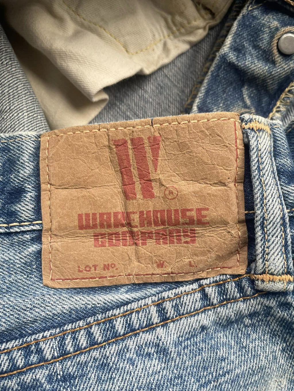Vintage Warehouse Company Selvedge Faded Distresed Denim