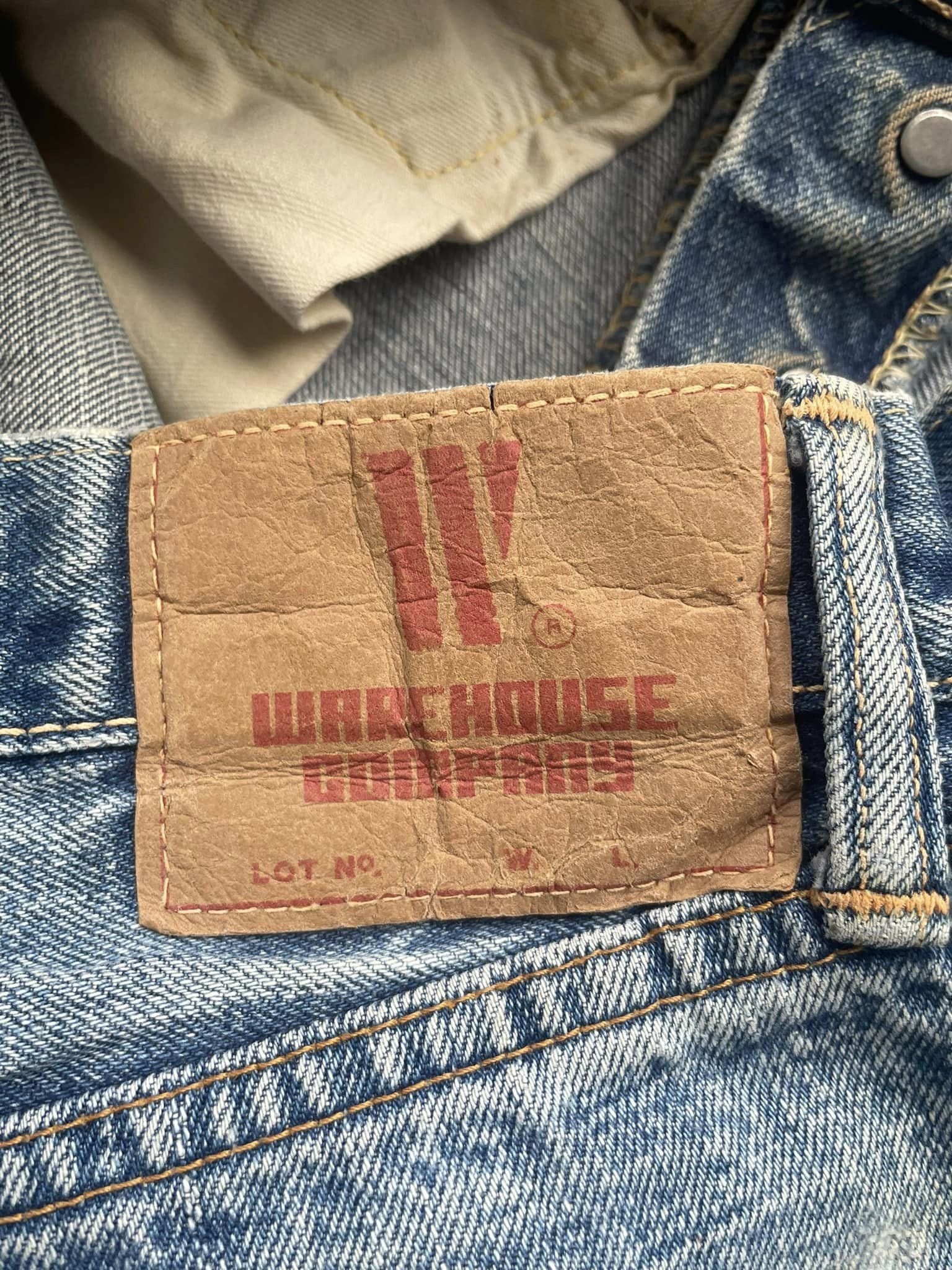Vintage Warehouse Company Selvedge Faded Distresed Denim