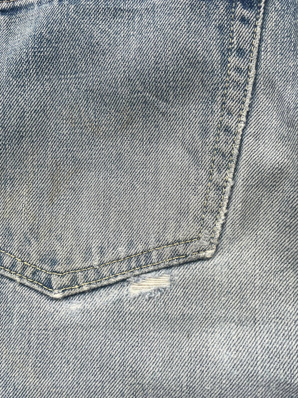 Vintage Warehouse Company Selvedge Faded Distresed Denim