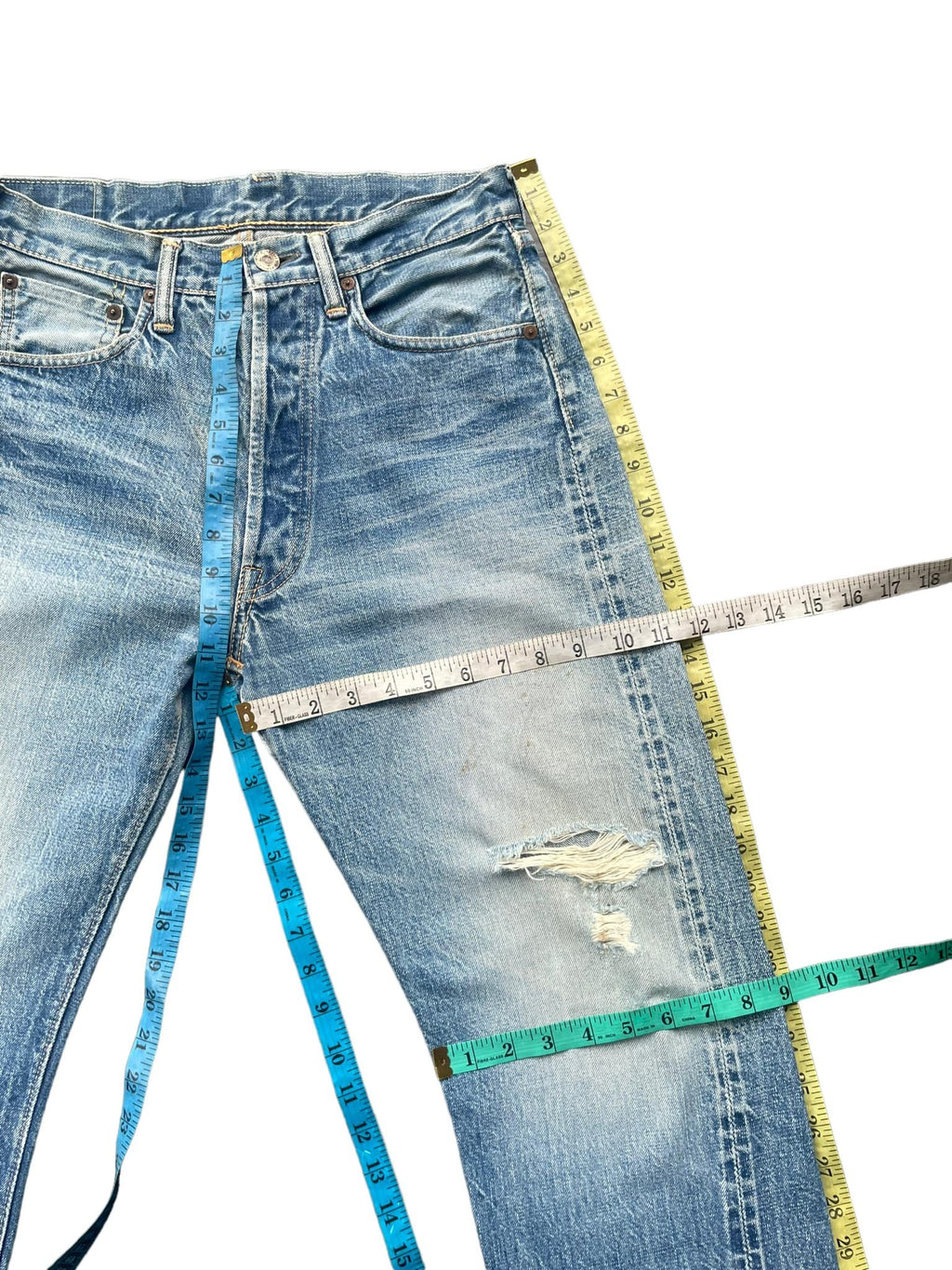 Vintage Warehouse Company Selvedge Faded Distresed Denim