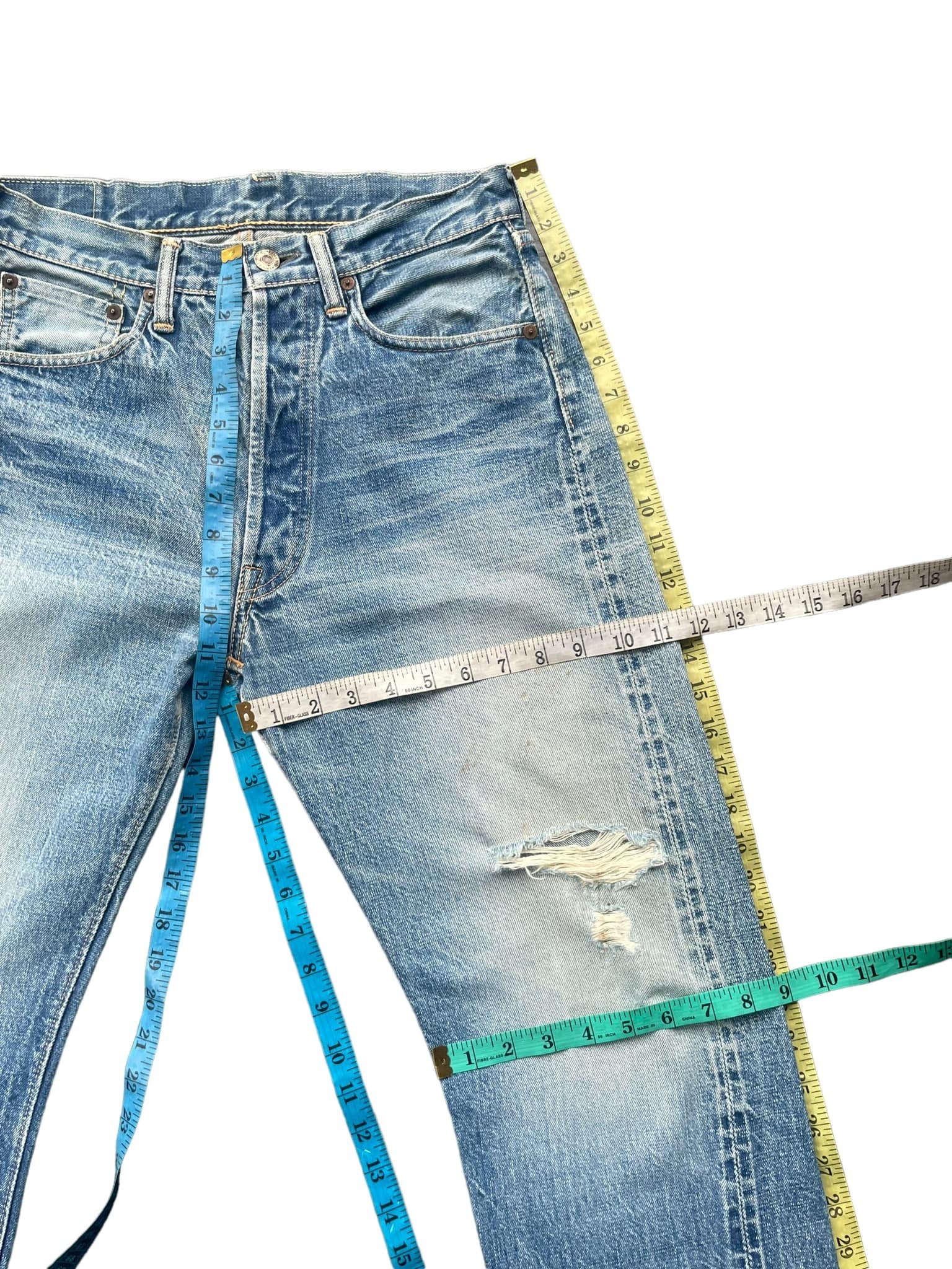 Vintage Warehouse Company Selvedge Faded Distresed Denim