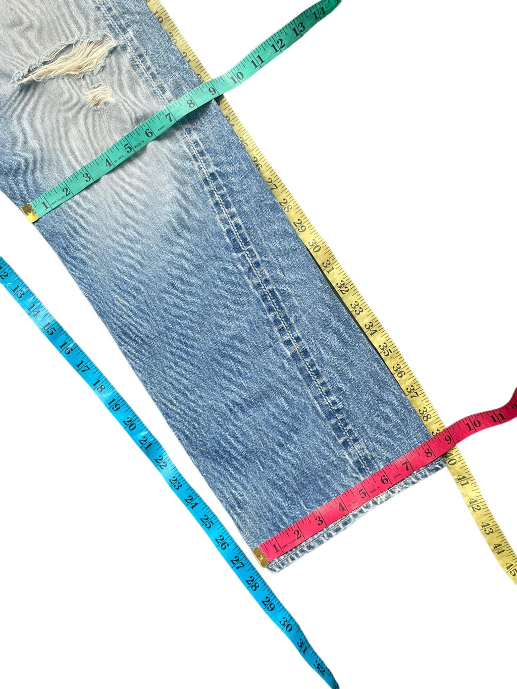 Vintage Warehouse Company Selvedge Faded Distresed Denim