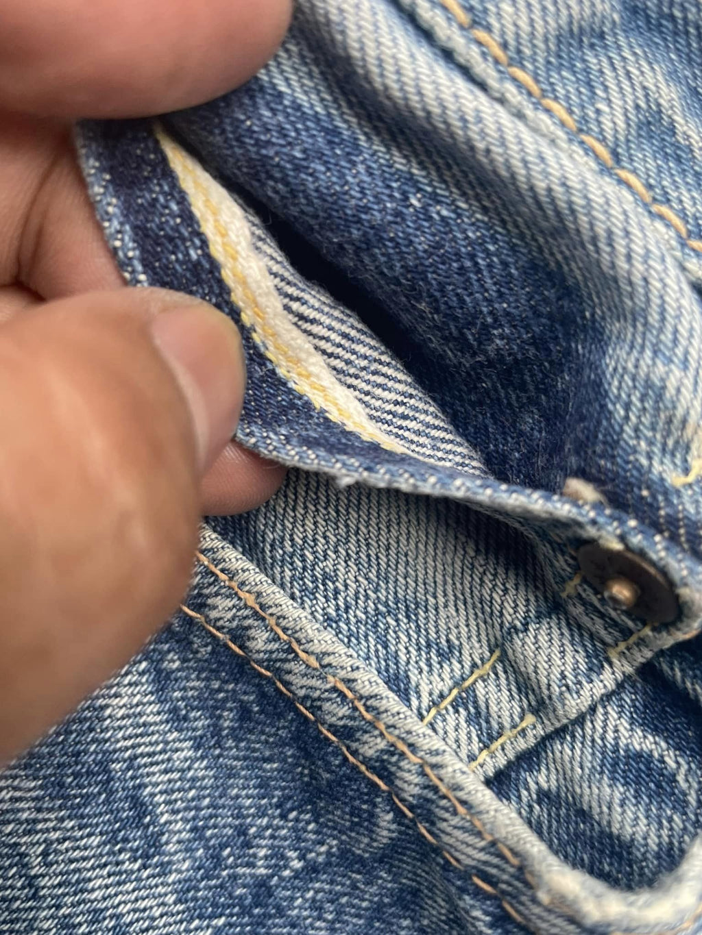Vintage Warehouse Company Selvedge Faded Distresed Denim