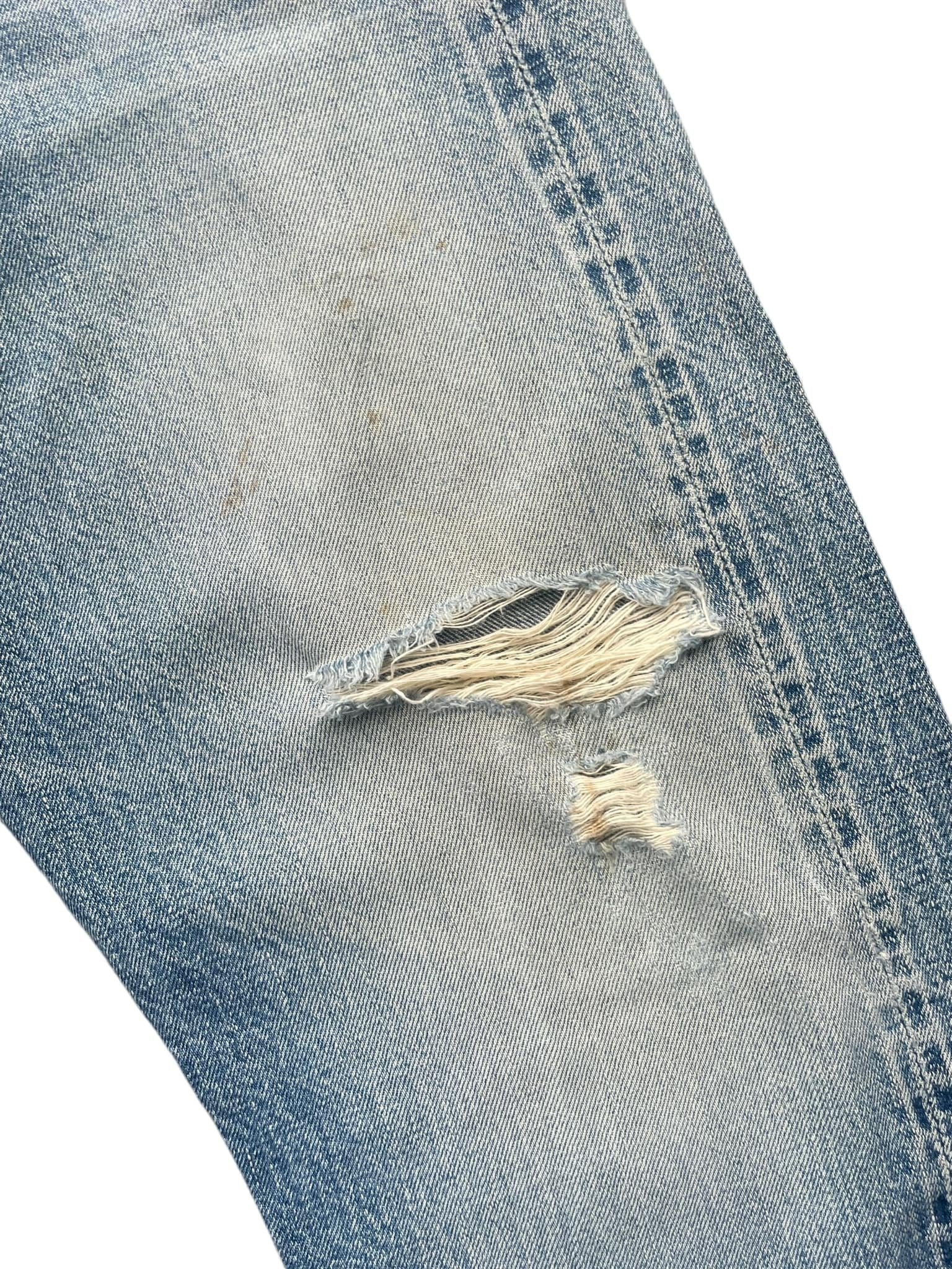 Vintage Warehouse Company Selvedge Faded Distresed Denim