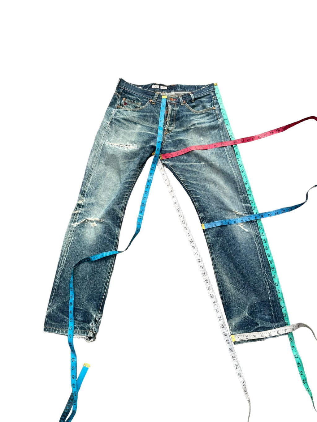 Paul Smith Red Ear Faded Distressed Denim