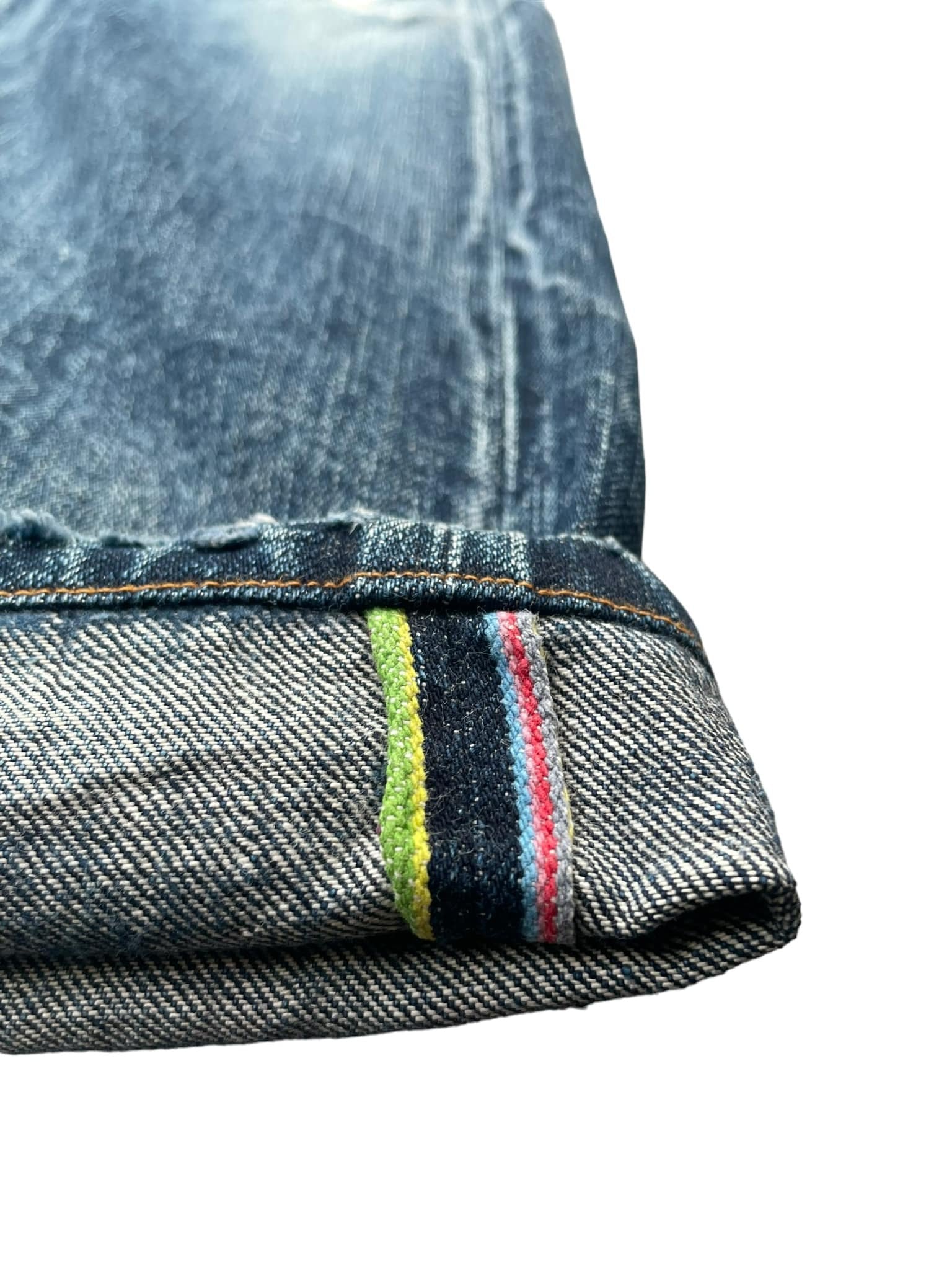 Paul Smith Red Ear Faded Distressed Denim
